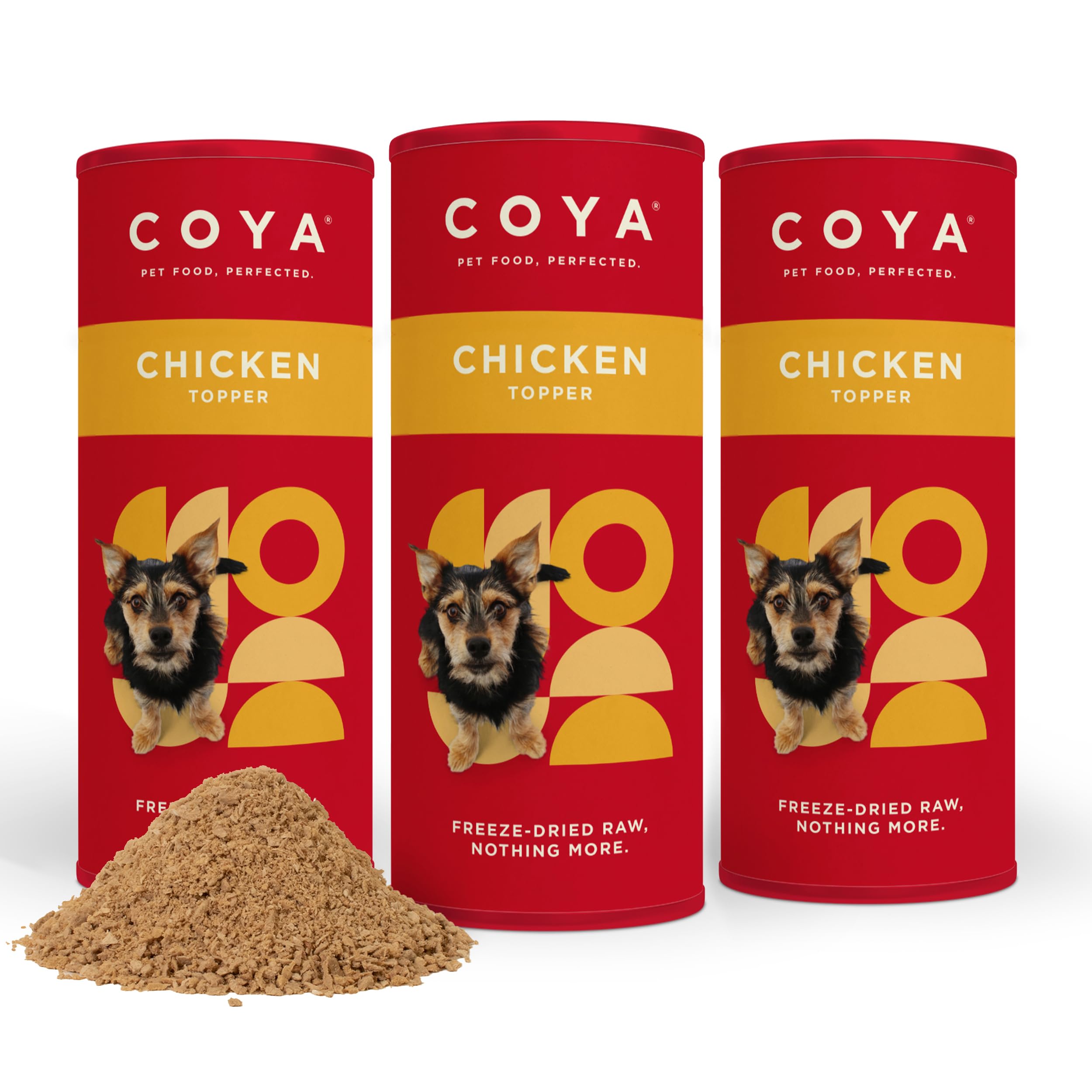 Freeze-Dried Raw Dog Food Topper, Chicken (3 x 50g) Hypoallergenic & Grain Free, Made With 97.5% Meat Plus Vitamins & Minerals | Raw Dog Food In An Easy Freeze-Dried Solution