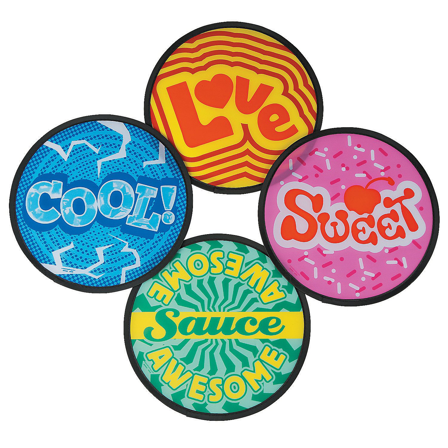 Fun Express Fun Expressions Flying Discs - Vibrant and Durable Outdoor Toys for Active Play Backyard Games Beach Days and Parties - Perfect for Hours of Fun Recreation & Group Activities - 12 Pieces