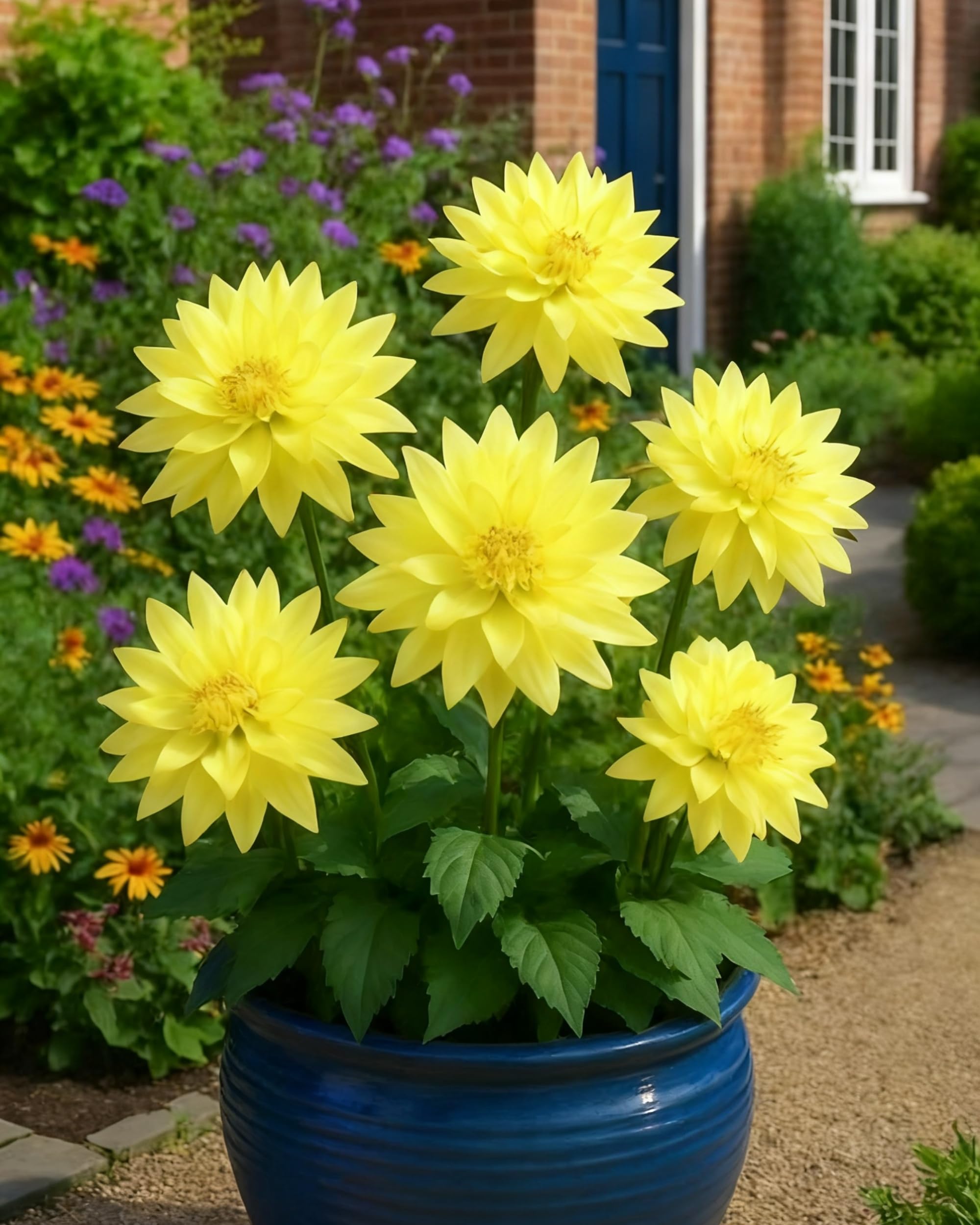 Giant Dahlia Bulbs – Robust Tubers Producing Impressive, Showy Flowers，Hardy Perennial, Excellent Display-4bulbs-V