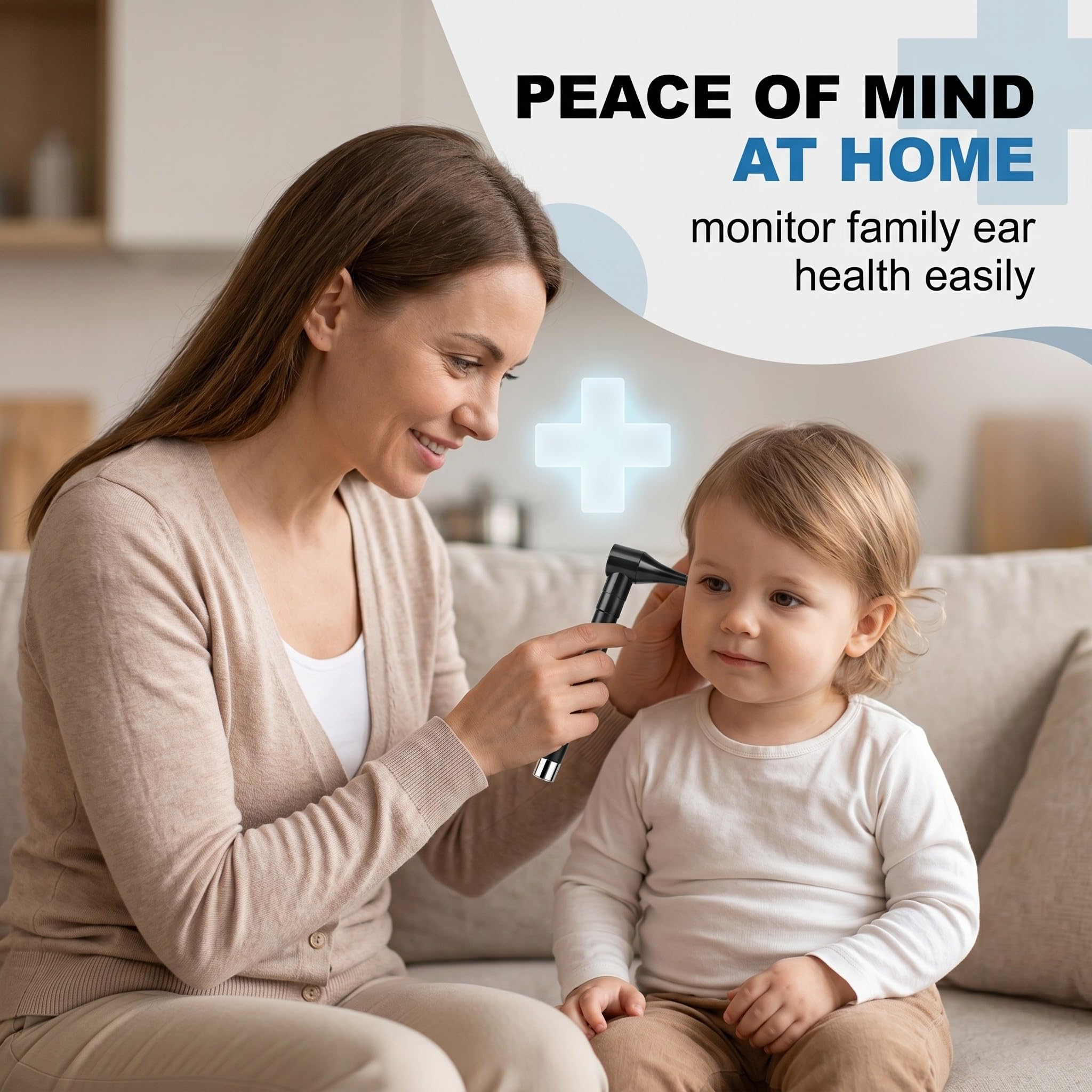 Mini Otoscope Oreille avec Grossissement et Lumière LED, Kit de Diagnostic Médical avec 5 Spéculums Auriculaires Interchangeables