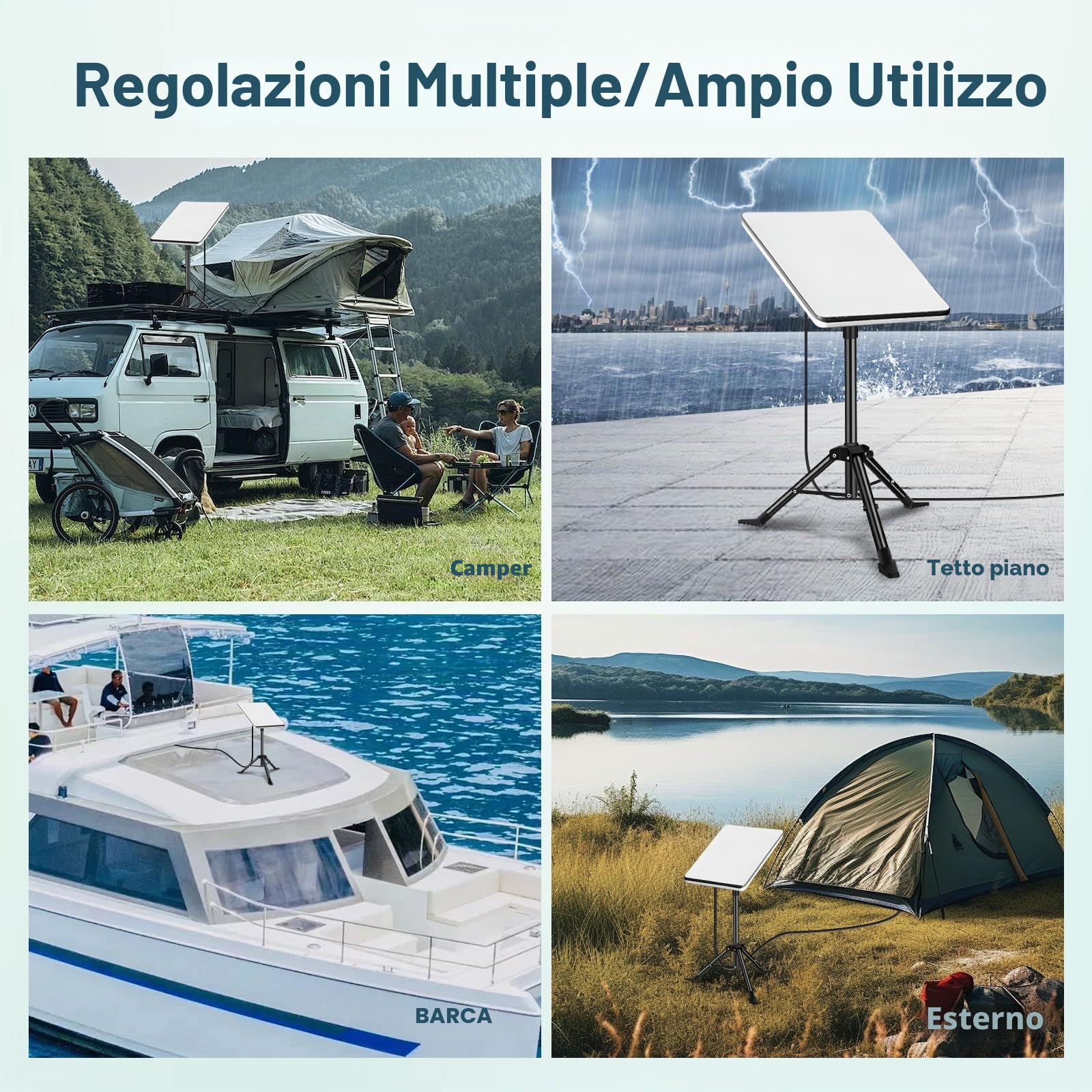 Starlink Gen 3 Treppiede Stand, kit di montaggio portatile Starlink Gen 3 con adattatore per tubo Starlink Gen 3 e asta telescopica da 60 cm-95 cm, compatibile con parabola Starlink Standard V3
