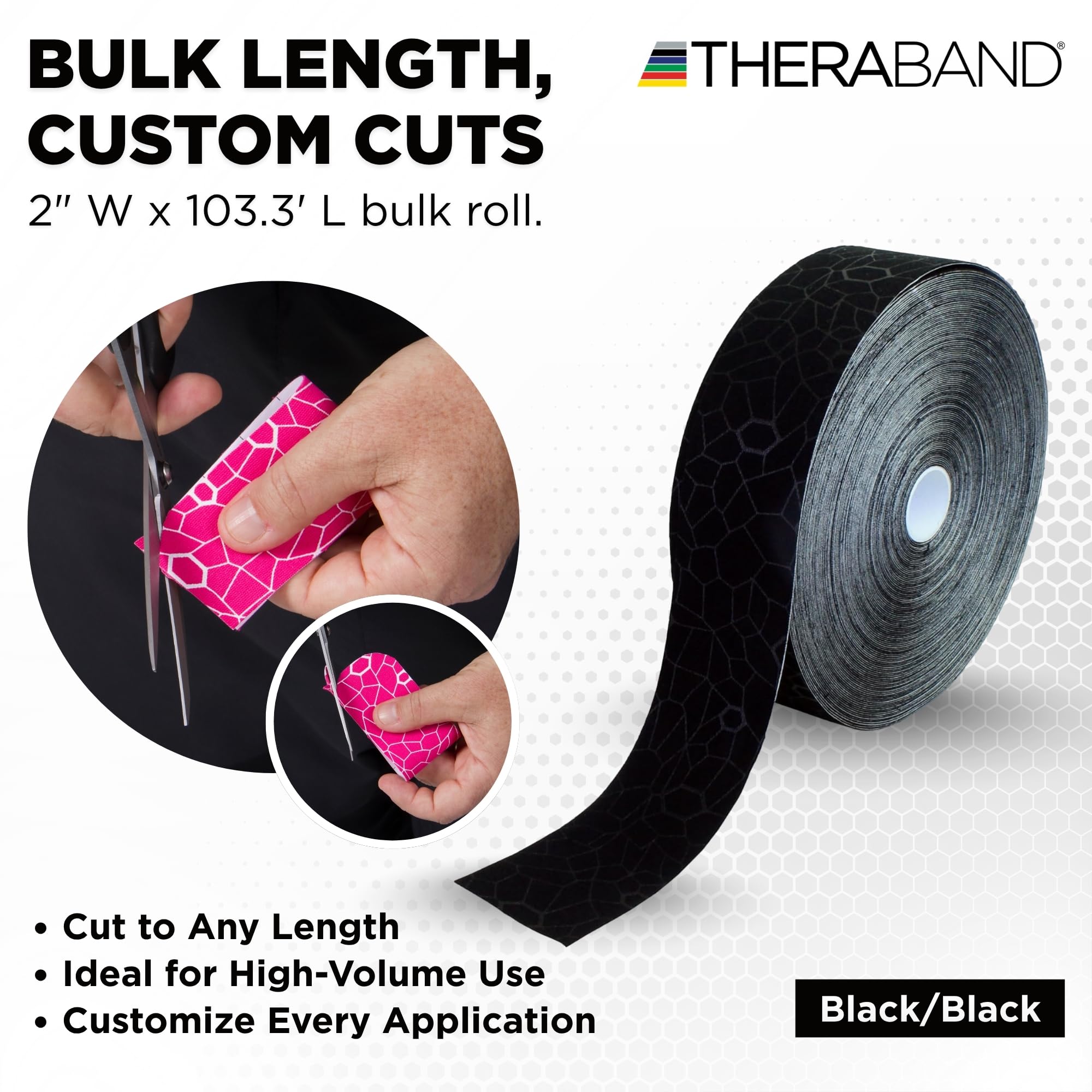 THERABAND Kinesiologie-Tape mit XactStretch-Indikator für perfekte Dehnung und Anwendung jedes Mal, Beste Haftung, wasserabweisend