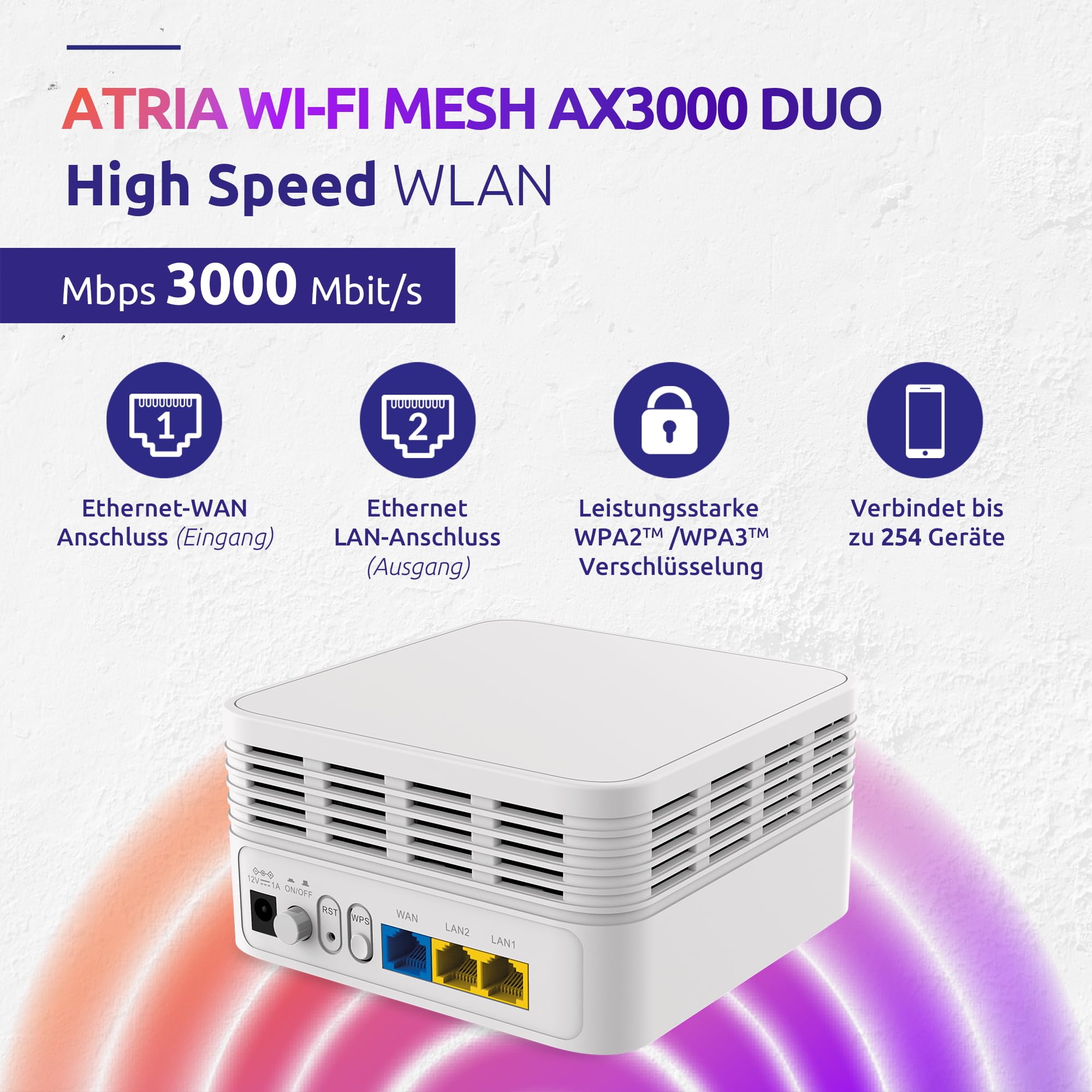Strong - Atria Mesh Home Kit AX3000 - WiFi 6 - WLAN Verstärker Bis zu 350 m² zusätzliche Wi-Fi 6-Abdeckung - Für alle Router - Dual Band 2 – Bild 3