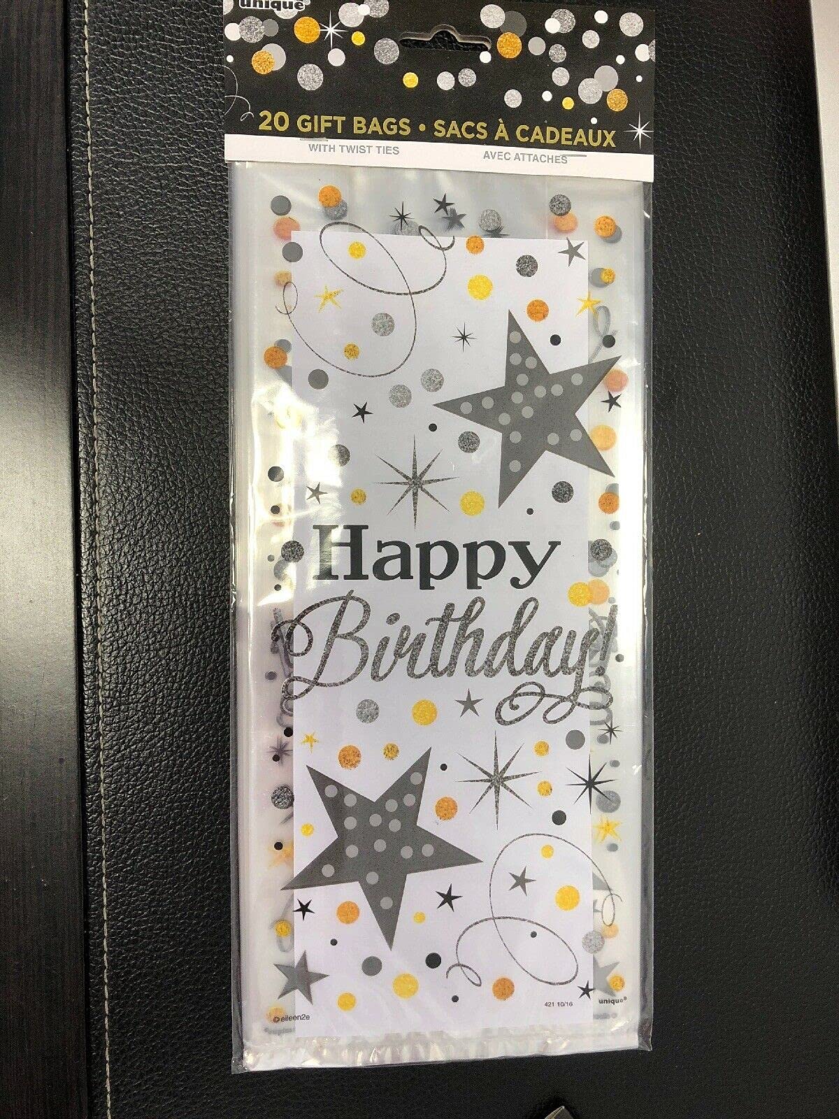 Unique Party Favors – 20 Silber Glitter-Geschenktüten Mit Bändern