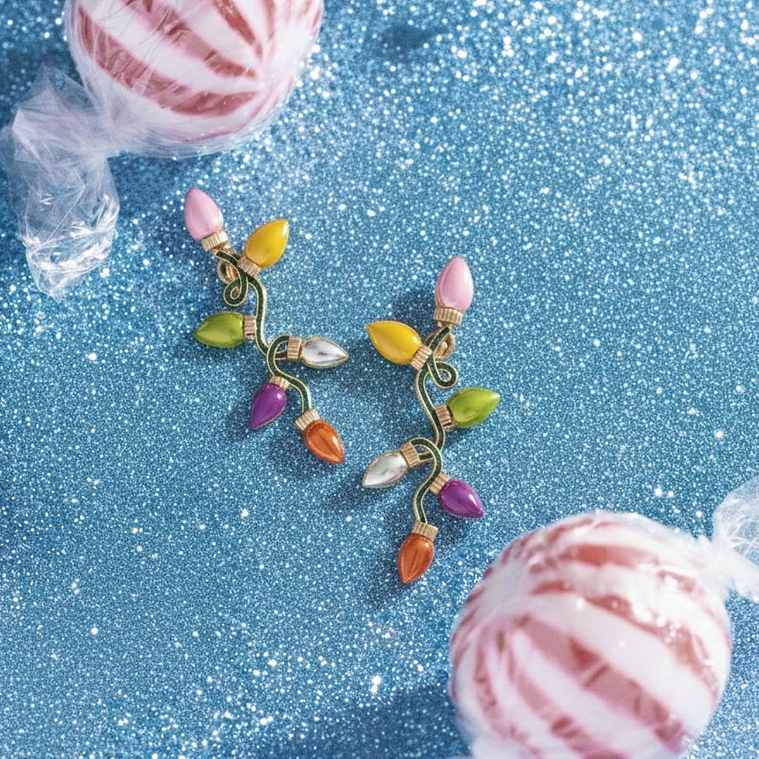 Christmas Light Earrings Studs for Women Delicate Colorful Light Dangle Earrings Hypoallergenic Cute Drop Earrings for Holiday Party Jewelry Gift - Image 4