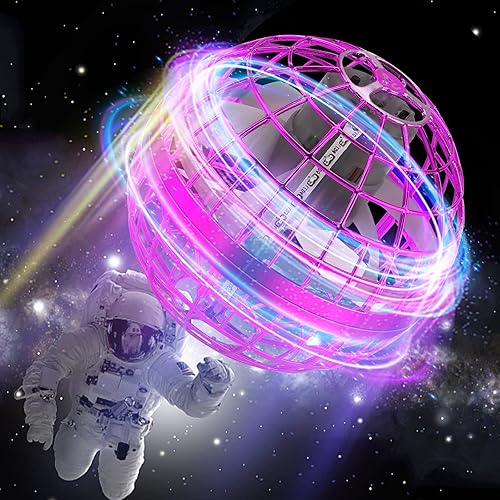 Jianxied Bola voladora 2023 recargable mejorada bola voladora giratoria de 360 con rotación de 360, bola de boomerang espacial con luces LED para