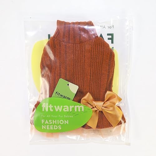 Miniatura 8 de Fitwarm Vestido de punto de tul para perro, ropa de invierno para perros pequeños y niñas, ropa de gato, naranja, talla S