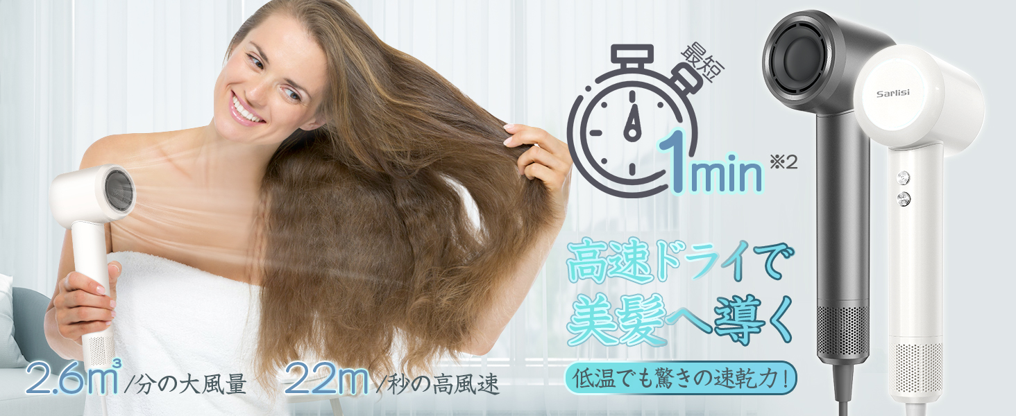 Sarlisiサーリシドライヤーマイナスイオン風量大 Amazon | Sarlisi ヘアドライヤー 大風量 ドライヤー 速乾 イオン