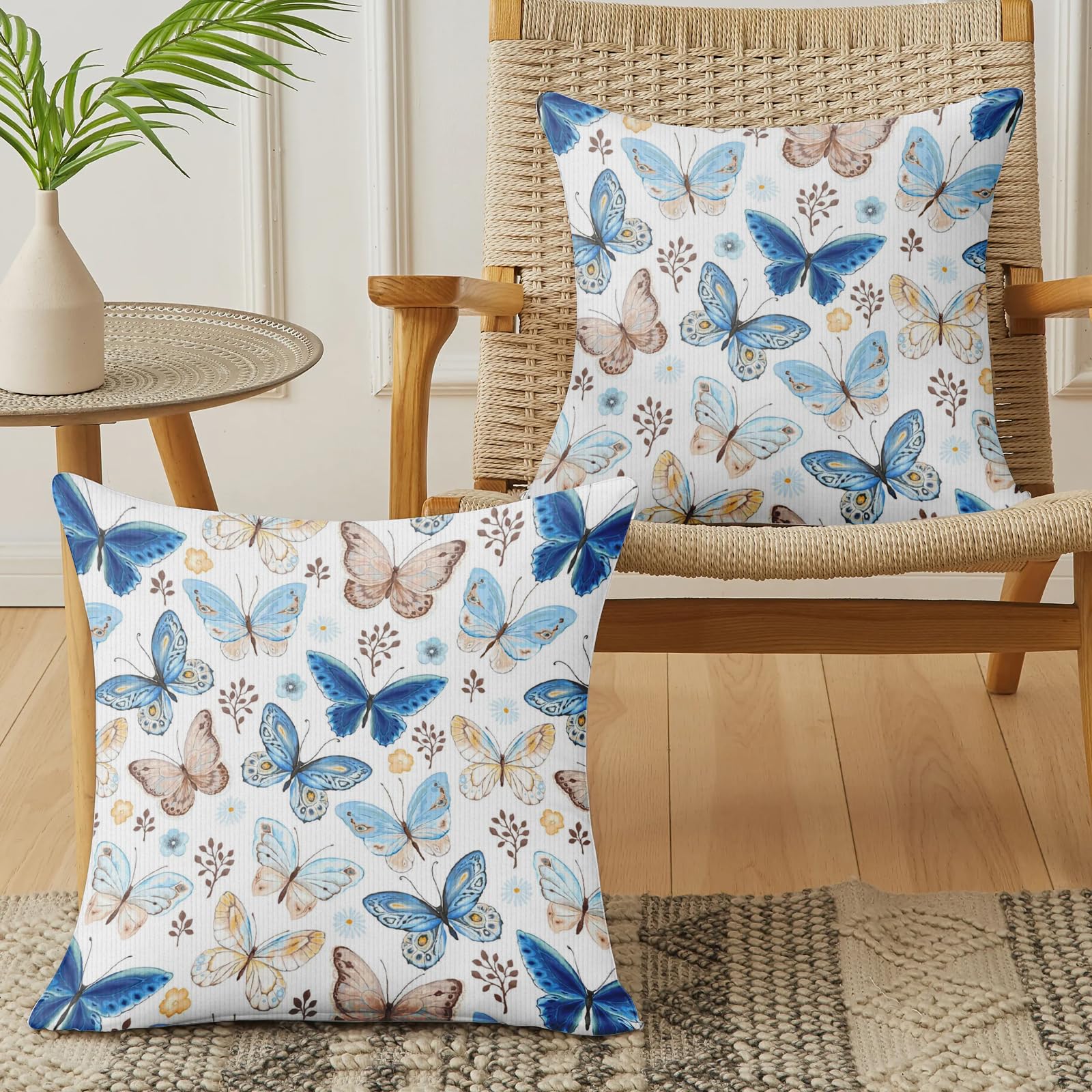 XPHZZL Cushion Covers Set of 2 Pack 40 x 40 cm Soft Animal Butterfly Decorative Throw Pillow Cases Cute Pillow Cover for Sofa Bed Garden Outdoor Decor with Invisible Zipper Pillow Covers - Image 3