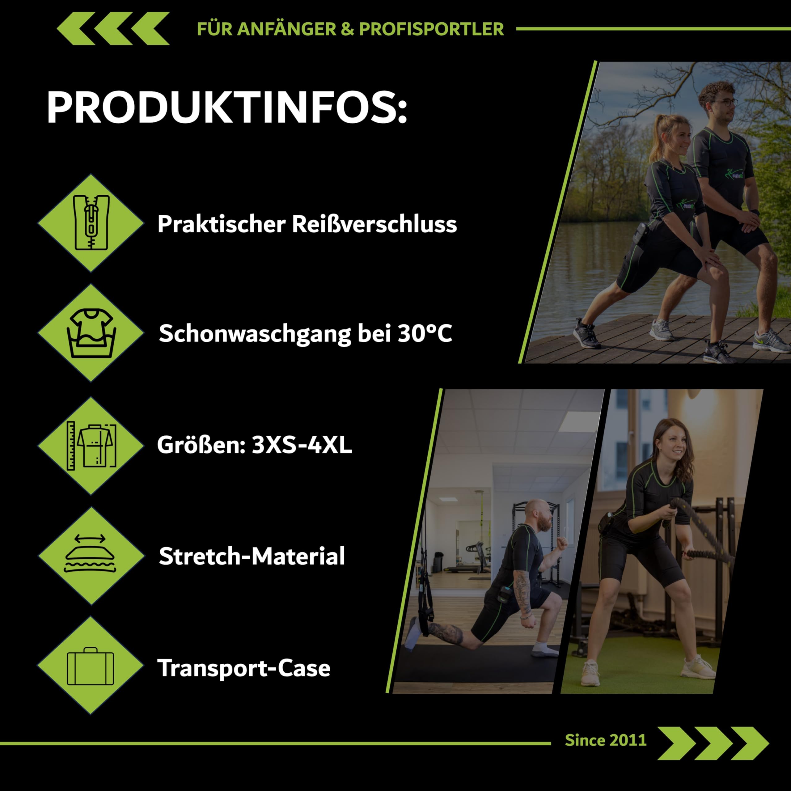 eaglefit - PRO EMS Tuta completa con 24 elettrodi per uomo e donna (wireless) - EMS Training per la casa - Attrezzatura per il fitness tutto il corpo per la costruzione muscolare e la resistenza -