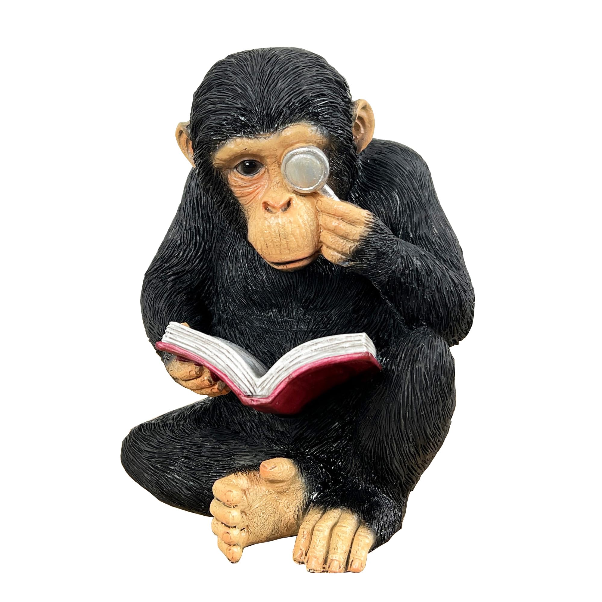 Alfie Francis Black 16Cm Tall Reading Monkey Ornament Figurine Home Decor Animal Sculpture Gorilla Chimp