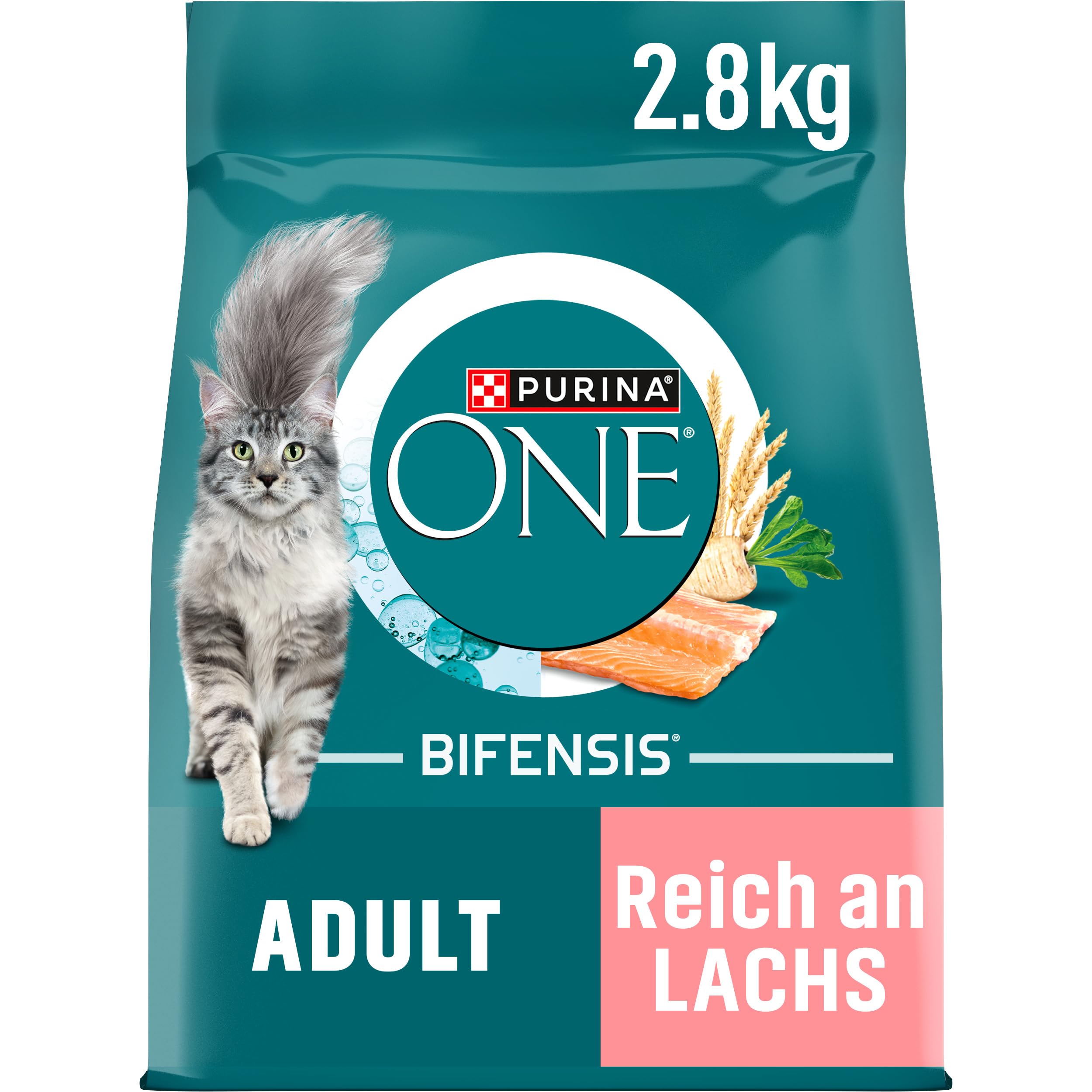 PURINA ONE Bifensis Adult Dry Cat Food, Rich in Salmon, Pack of 4 (4 x 2.8 kg) — image 1
