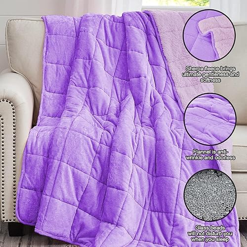 Vista 492 de yescool - Manta con peso, 10 libras, fresca, transpirable, con cuentas de cristal prémium, lavable a máquina, para dormir, 90-110 libras, 41 x 60