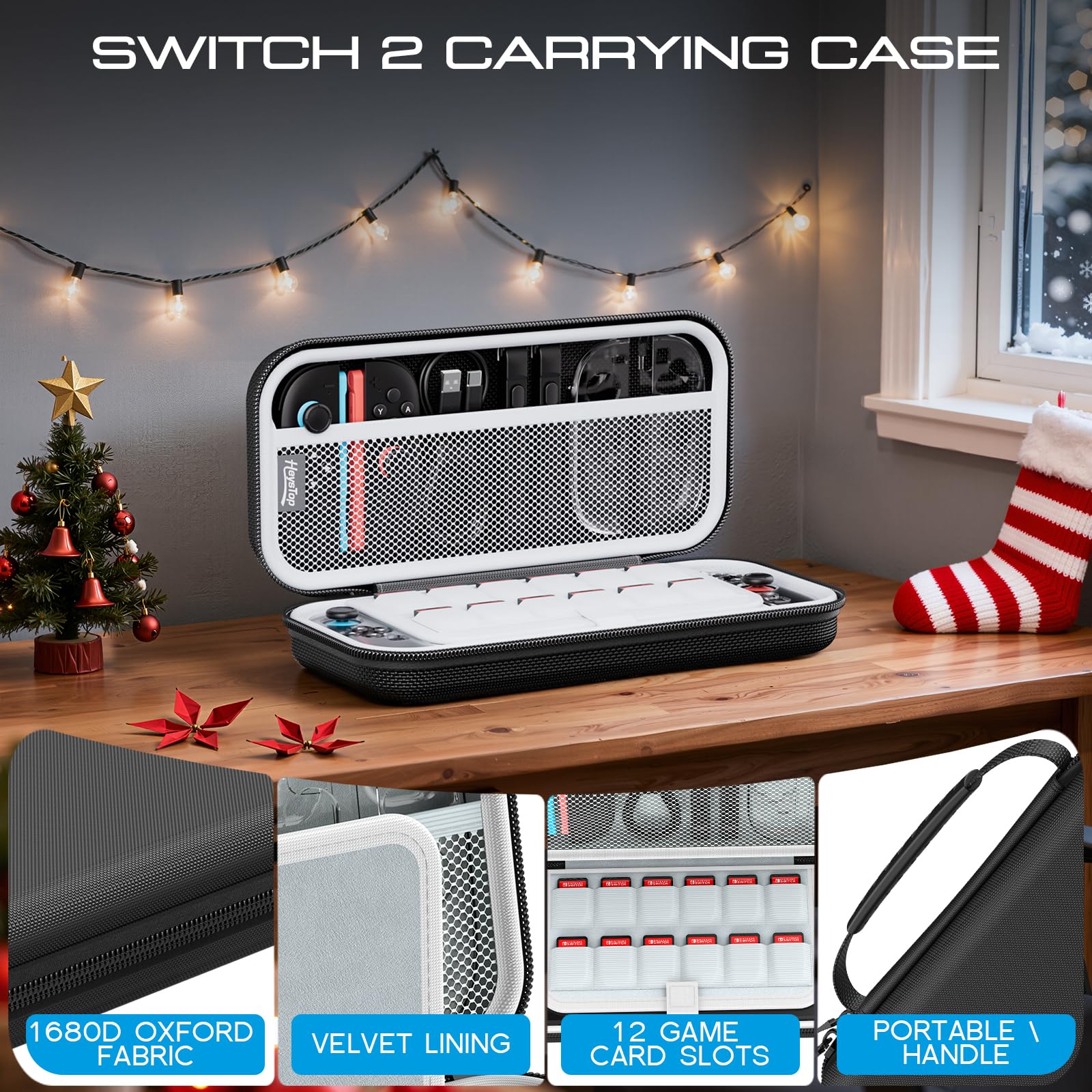 HEYSTOP Set di Accessori per Nintendo Switch 2 con Custodia da Trasporto Switch 2, Cover Protettiva Switch 2, Dock con Copertura Antipolvere Switch 2, Protezione per lo Schermo per Nintendo Switch 2