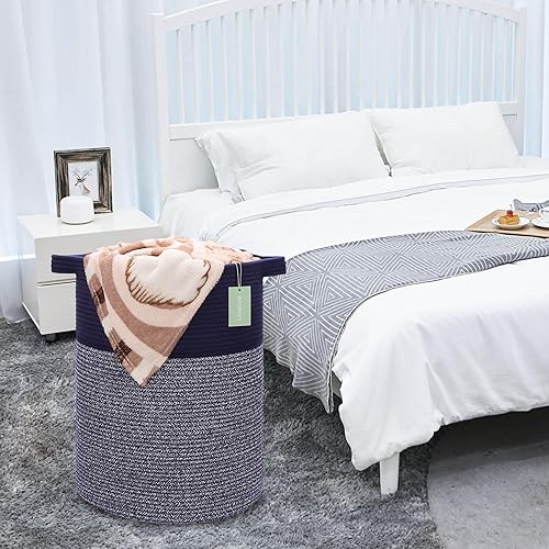 Miniatura 35 de Cesta de manta extragrande de 87 litros, cesta de lavandería, cesta de guardería para almacenamiento de juguetes, ropa y toallas, cesta grande