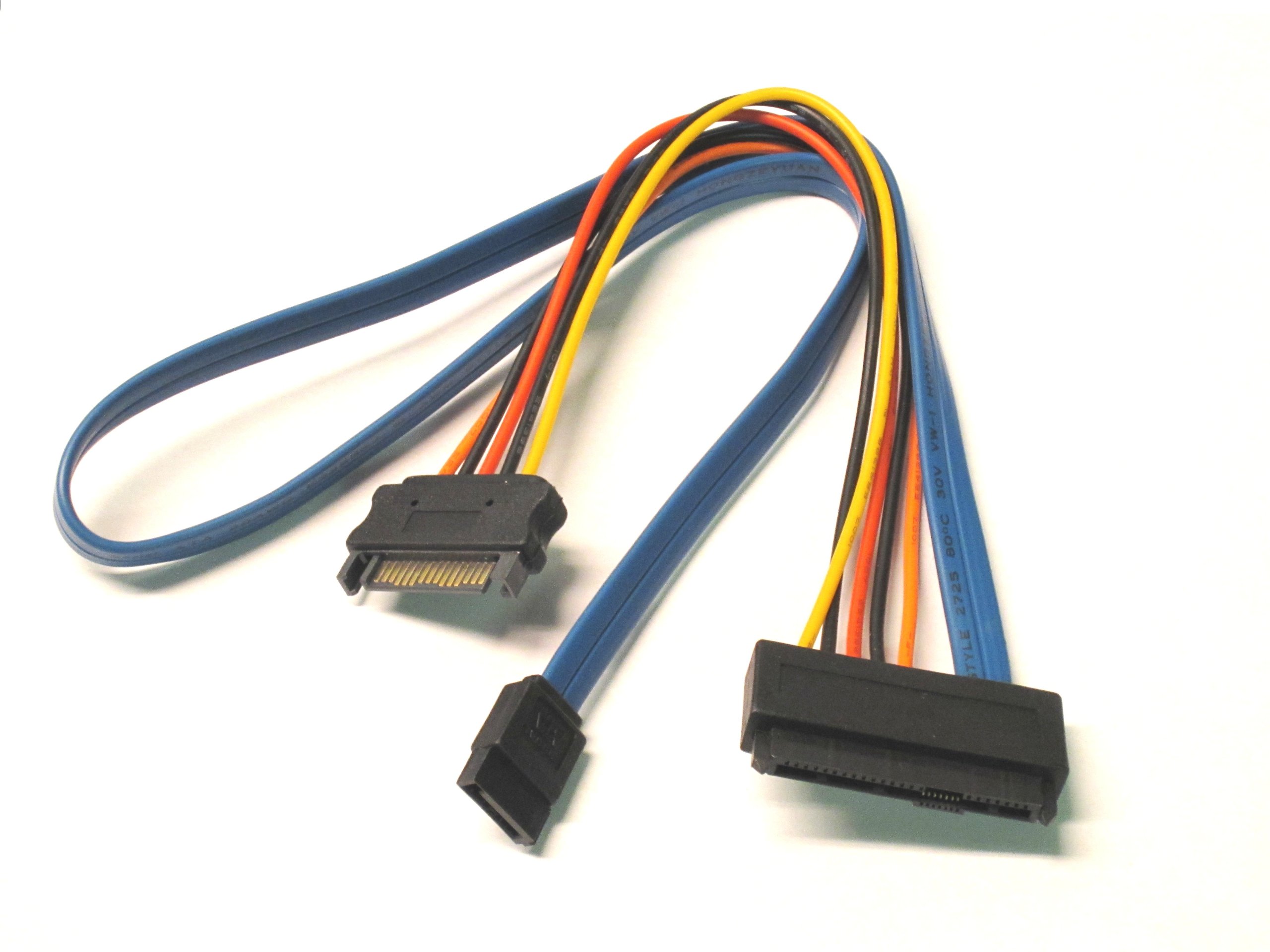 Micro SATA Cables SAS to SATA Cable 24 Inch Black Male-to-Male Adapter for SAS Hard Drives to SATA Ports