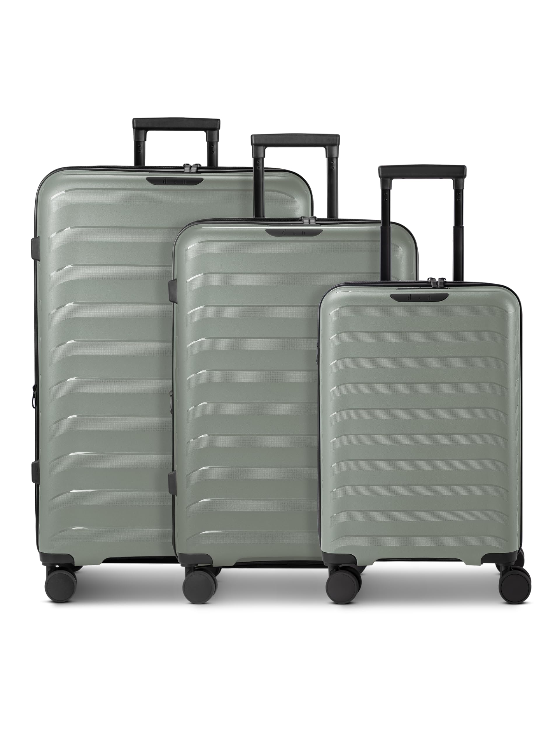 D & N Koffer-Set 3-teilig für Damen und Herren | Reise-Trolleys 48 x 29 x 75 cm aus hochwertigem, leichtem Polypropylen Material | Erweiterbar & TSA Schloss | Toronto Serie