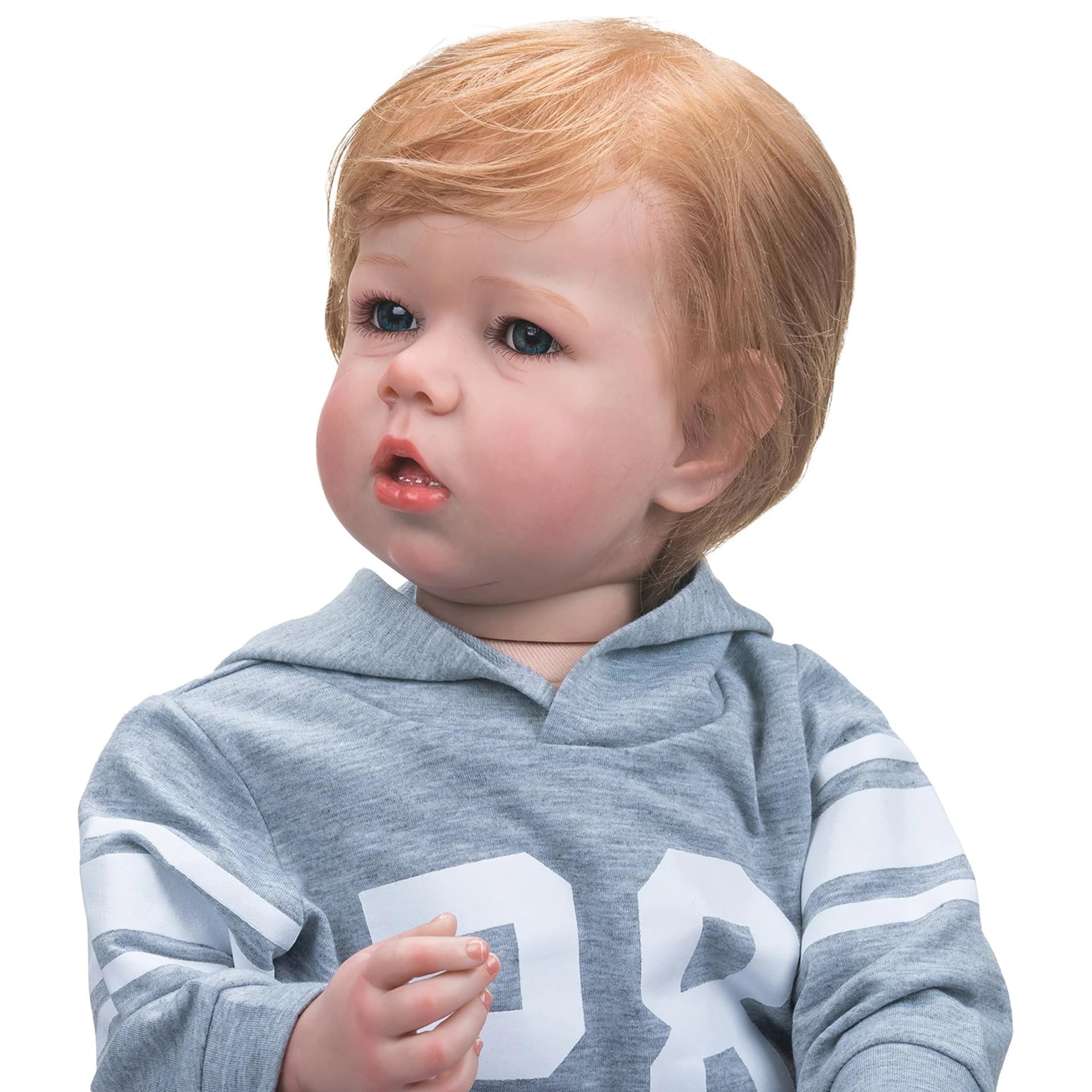 YIHANGG Grande Bambole Reborn Maschio Realistiche 75cm Bambolotto Reborn Neonato Bambolotti per Bambina Che Sembrano Veri Occhi Aperti Capelli Biondi Reali Regalo di Natale di Compleanno