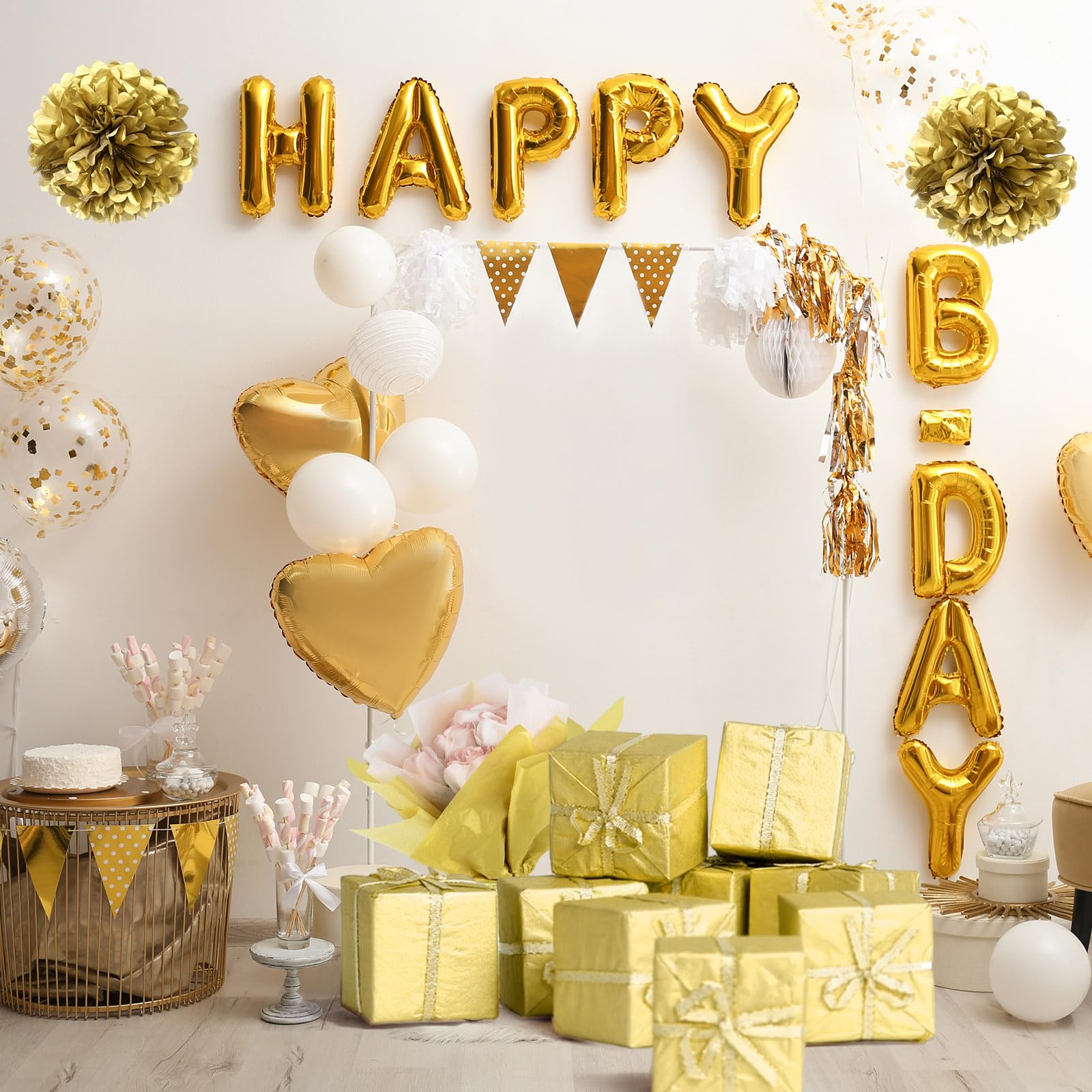 CHRORINE 60 hojas de papel de seda dorado para envolver regalos de arte, papel de seda a granel para manualidades DIY, decoración de cumpleaños, fiestas navideñas (20 x 14,5 pulgadas)