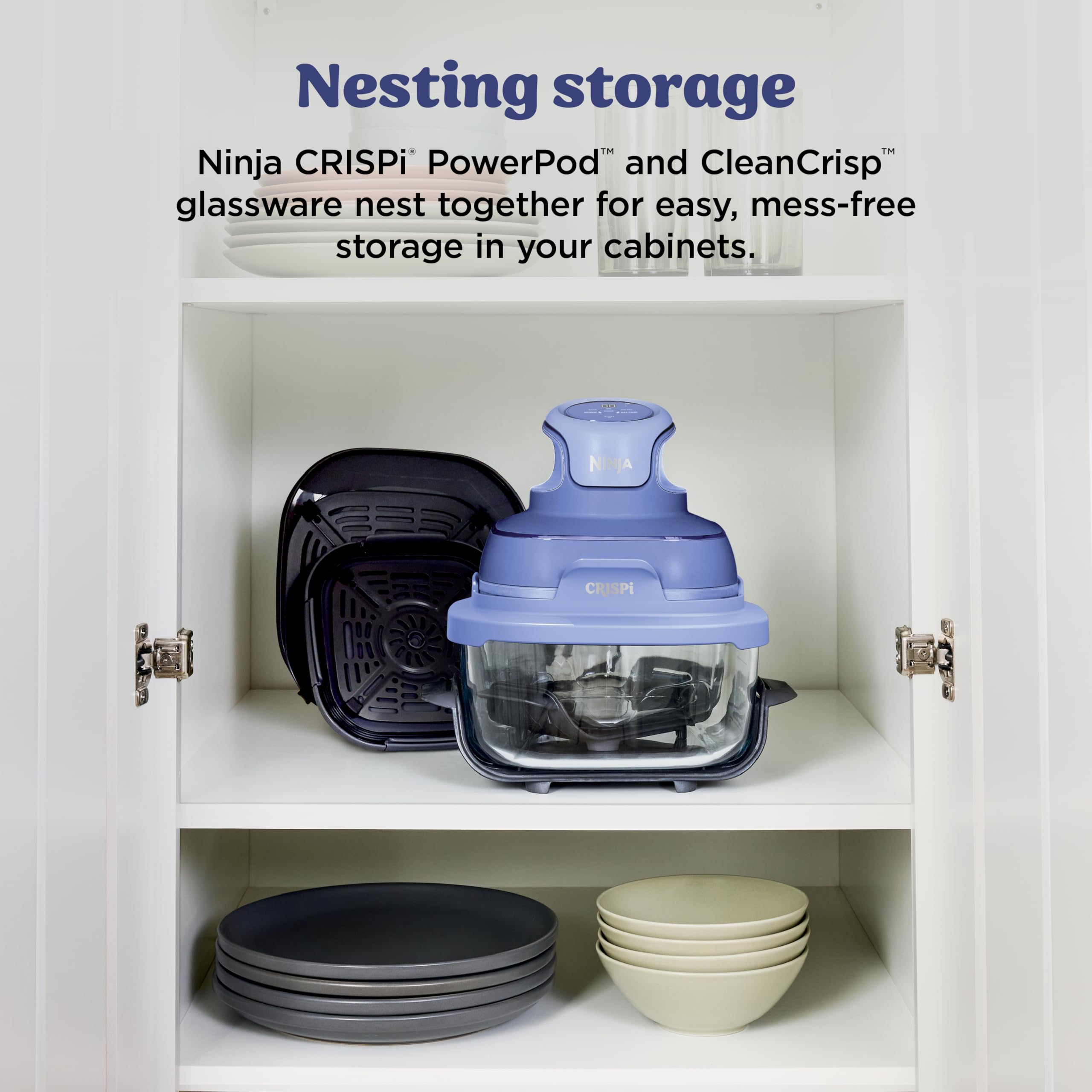 Ninja Crispi Air Fryer, Microwave, Freezer & Dishwasher Safe, Non Toxic Glass Portable Cooking System, 4 QT & 6 Cup Glass Containers with Storage Lids, Easy Meals, Air Fry, Bake, Green, FN101SG