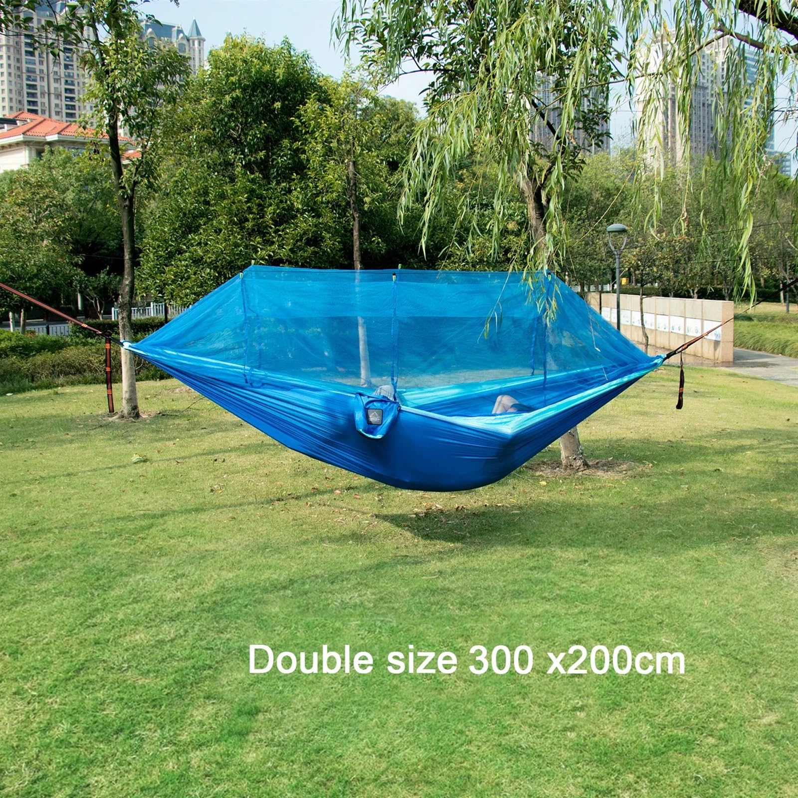 Amaca da Viaggio Portatile da Campeggio all'aperto Amaca Singola e Doppia for Dormire con zanzariera per l'escursionismo, Il Campeggio(Single Green 2)