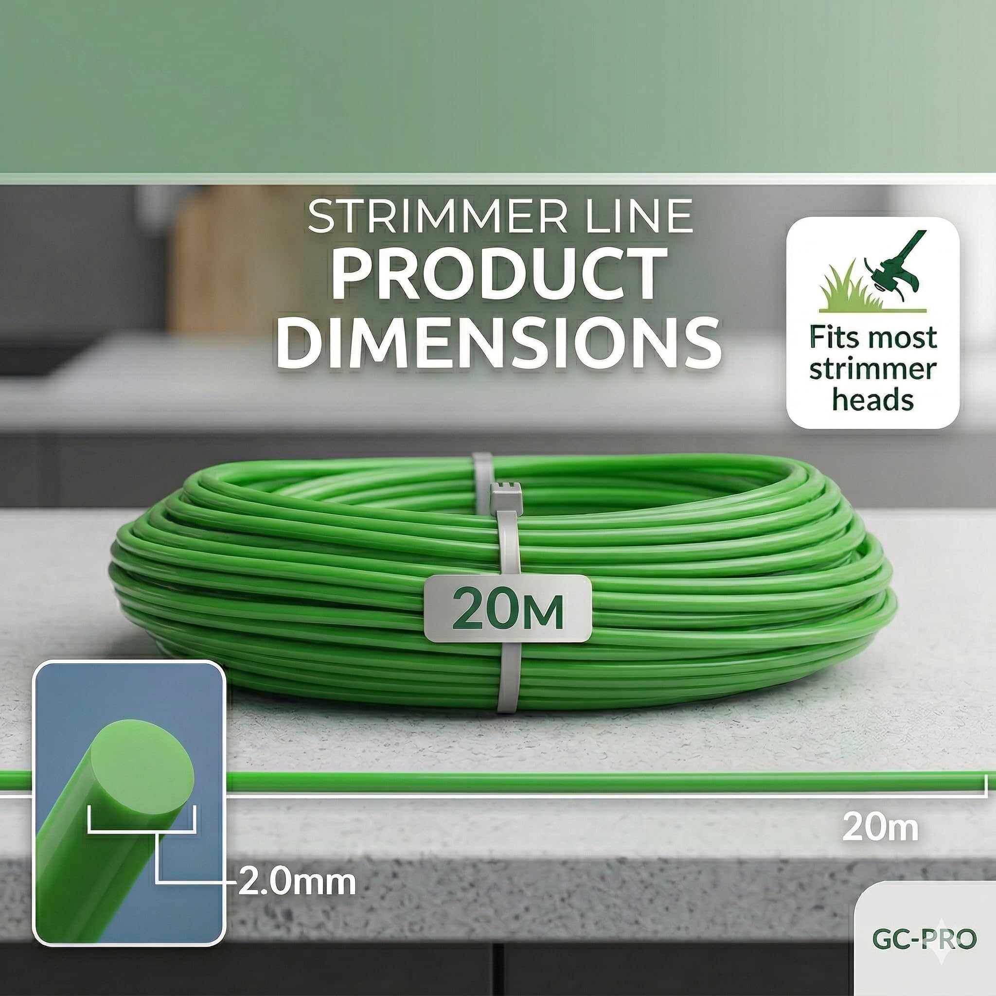 Shark-Tuff® Pack of 2 - Universal Strimmer Wire 2mm x 20m Heavy Duty | Grass Trimmer Line Strimmer Cord | Suitable for All String Petrol & Electric Trimmers (Total 40m) — view 6