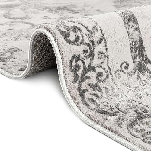 Miniatura 9 de Rugs.com Finsbury Collection - Alfombra ovalada mediana de 5 pies 3 x 8 pies, color marfil, perfecta para salas de estar, comedores grandes, planos