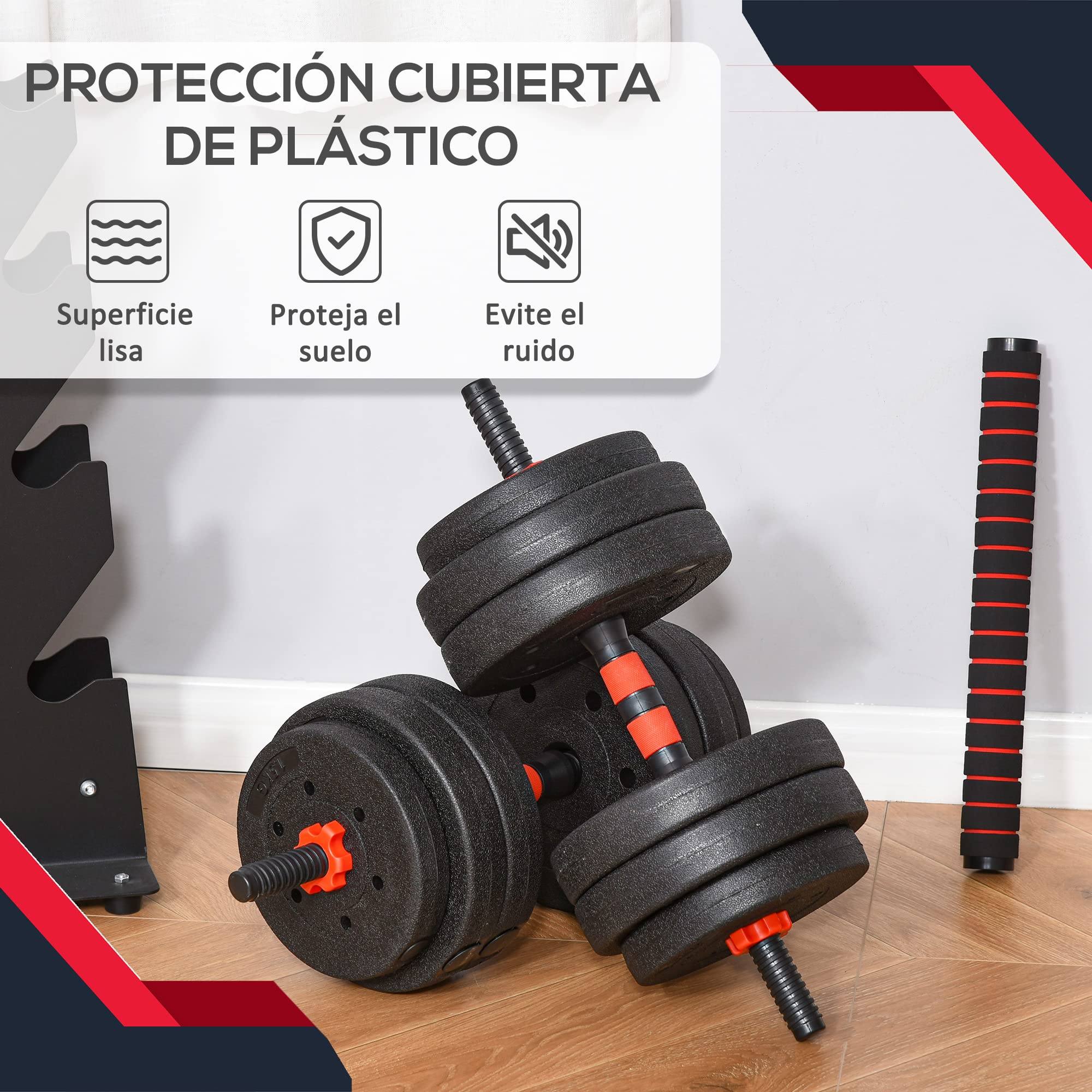 Manubri In Ghisa Esagonali - 2 X 17,5 Kg, Manico Zigrinato - Per Allenamento Casa E Palestra