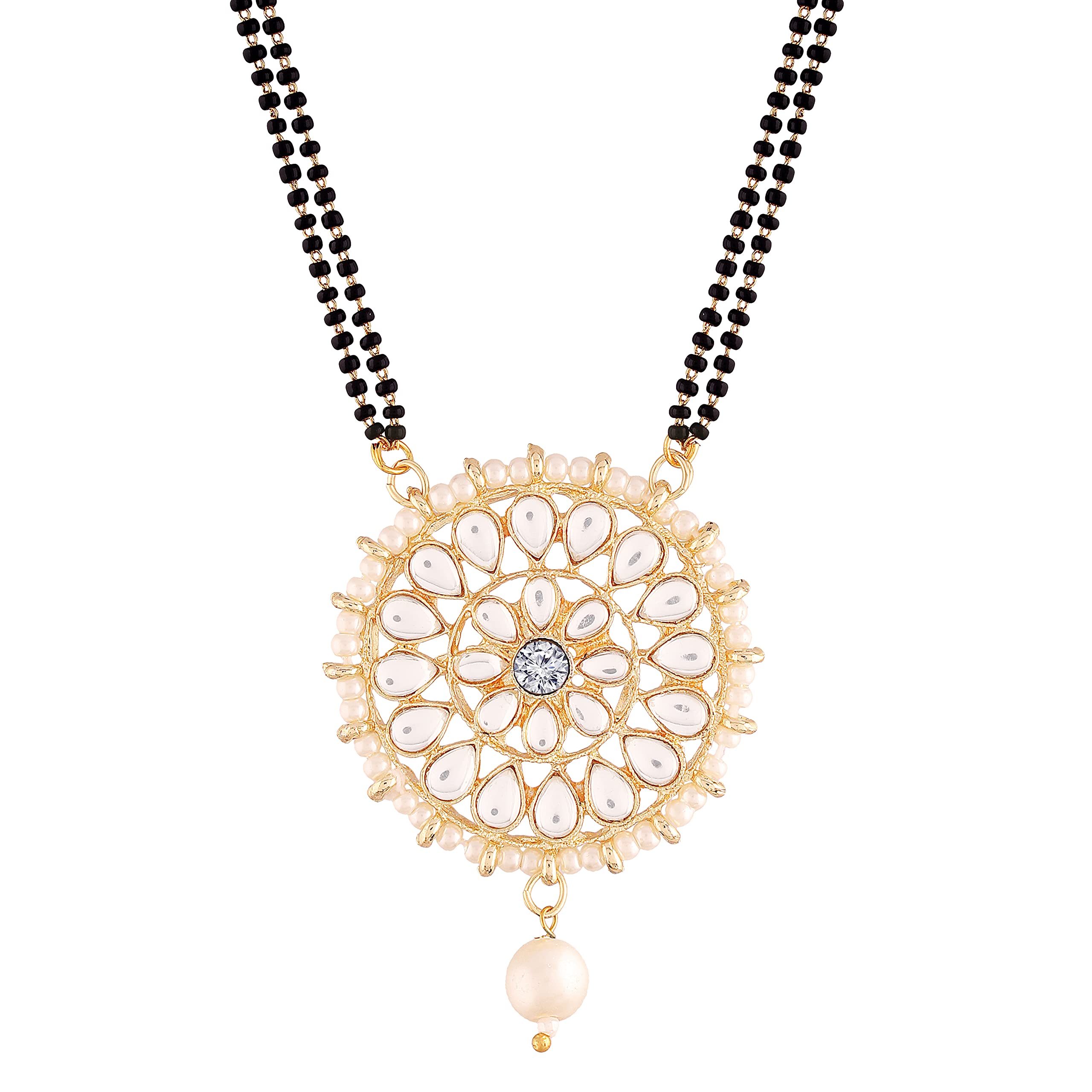 See full amazon price history chart for I Jewels 18k Gold Plated Traditional Pearl Kundan Studded Pendant with Black Bead Chain Mangalsutra for Women (D085W) I Jewels 18k Gold Plated Traditional Pearl Kundan Studded Pendant with Black Bead Chain Mangalsutra for Women (D085W) (B097RM3G8V) Amazon Price History, Amazon Price Tracker