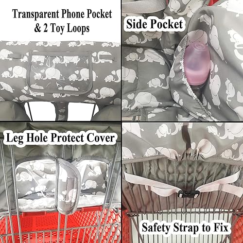 Miniatura 5 de Funda para carrito de compras y silla alta 2 en 1 para bebé, funda acolchada, estilo plegable y enrollable, portátil con bolsa de transporte