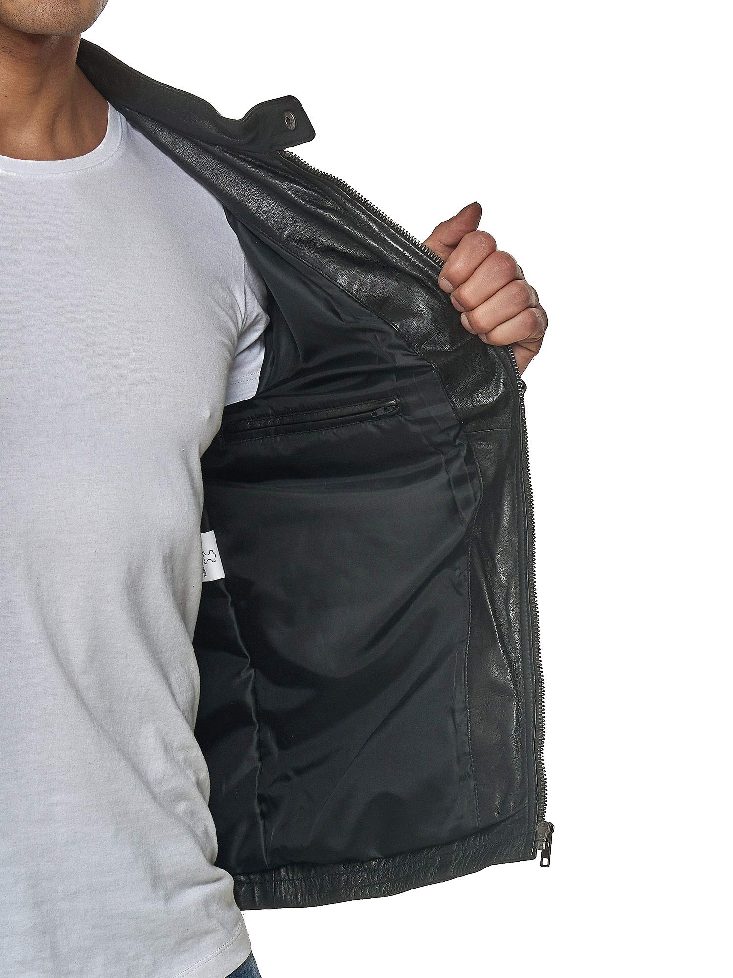 Tazzio Chaqueta de piel auténtica para hombre 19709