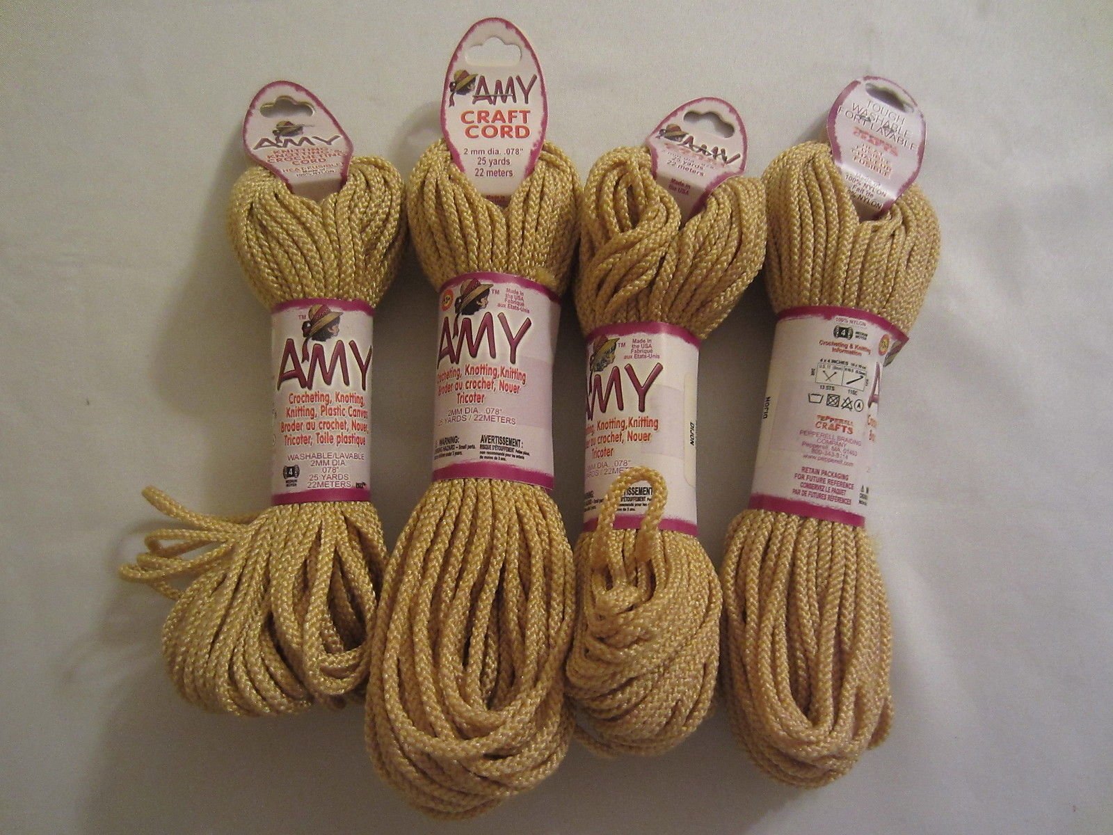 Bulk Buy: Dijon Amy Braided Macrame Jewelry Craft Cord 2mm 25yds (4-pack)