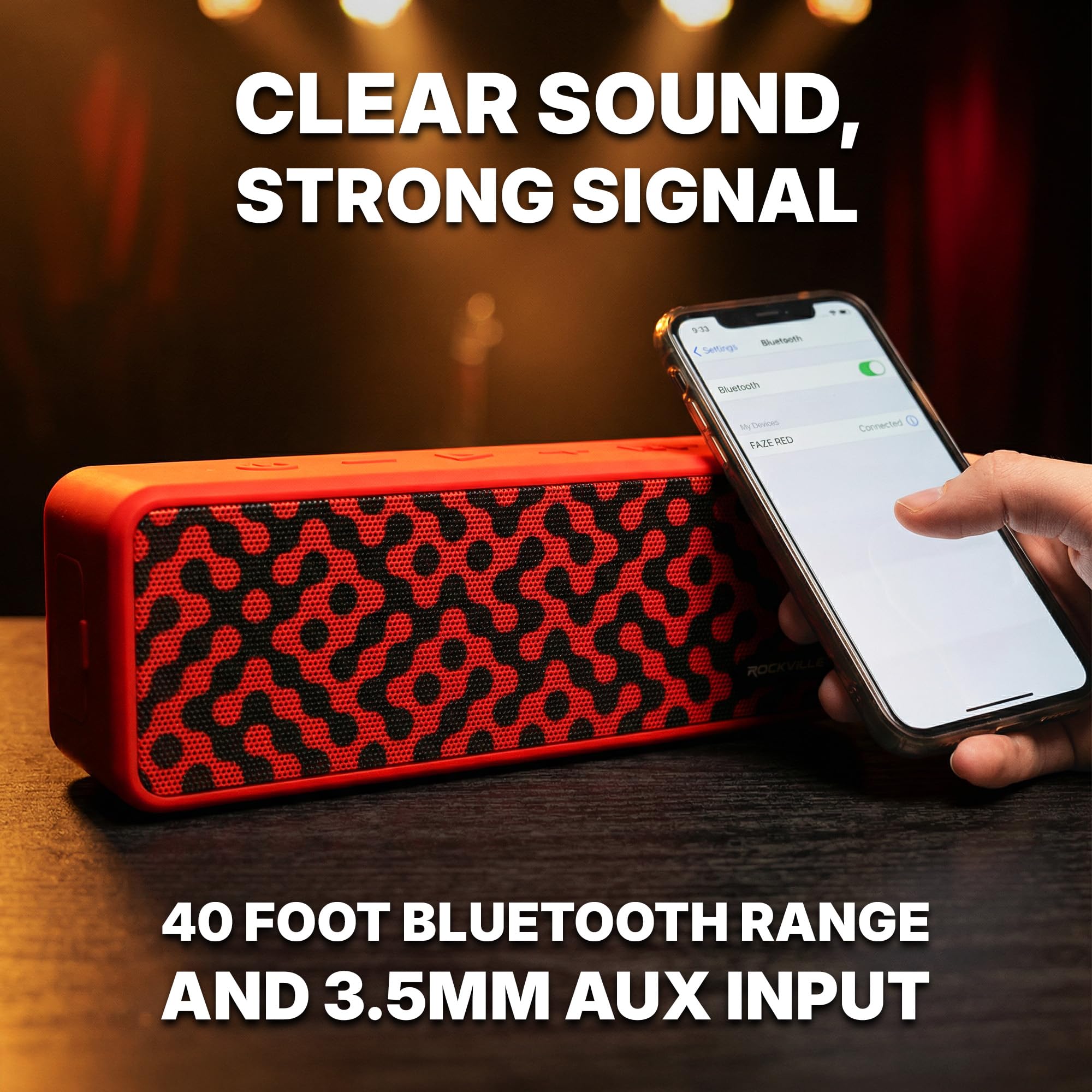 Amazon.com: Rockville Faze Red 50W Portable Bluetooth Speaker, TWS