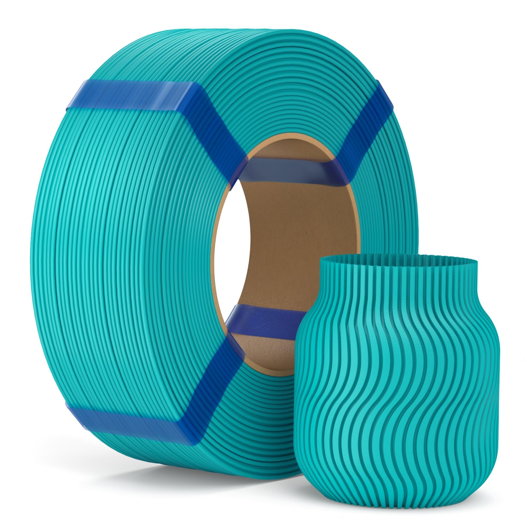 ELEGOO PLA Basic Refill Filament 1.75mm Turquoise Green 1KG, 3D Printer Filament No Spool Dimensional Accuracy +/- 0.02mm, 3D Printing PLA for