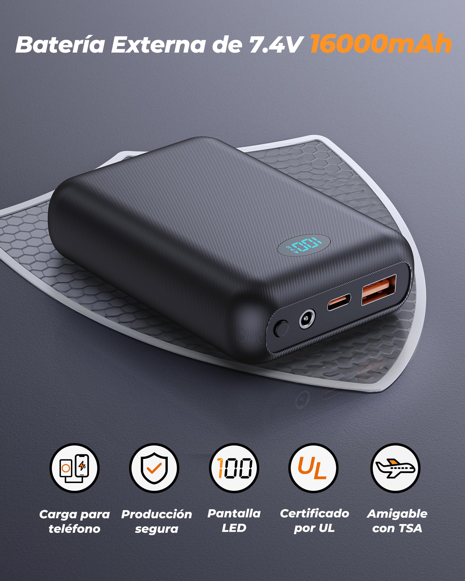 Chaleco Calefactable Mujer, Chaleco Calefactable con Batería Incluida de 16000mAh 7.4V, 9 Áreas de Calefacción, 3 Niveles de Temperatura Ajustables, Chaleco Térmico para Actividades al Aire Libre