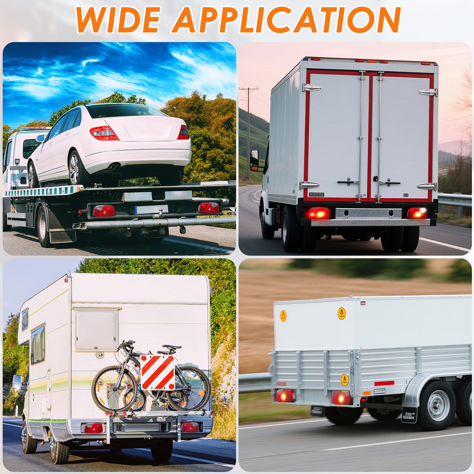 TLGREEN Anhänger Rückleuchten Set Rücklicht Anhänger Beleuchtung 13 polig 12V Anhängerbeleuchtung Rücklichter mit 7 Funktionen 2 * 5.5m Kabelsatz E-Geprüfte für PKW LKW Boot Wohnwagen Transporter