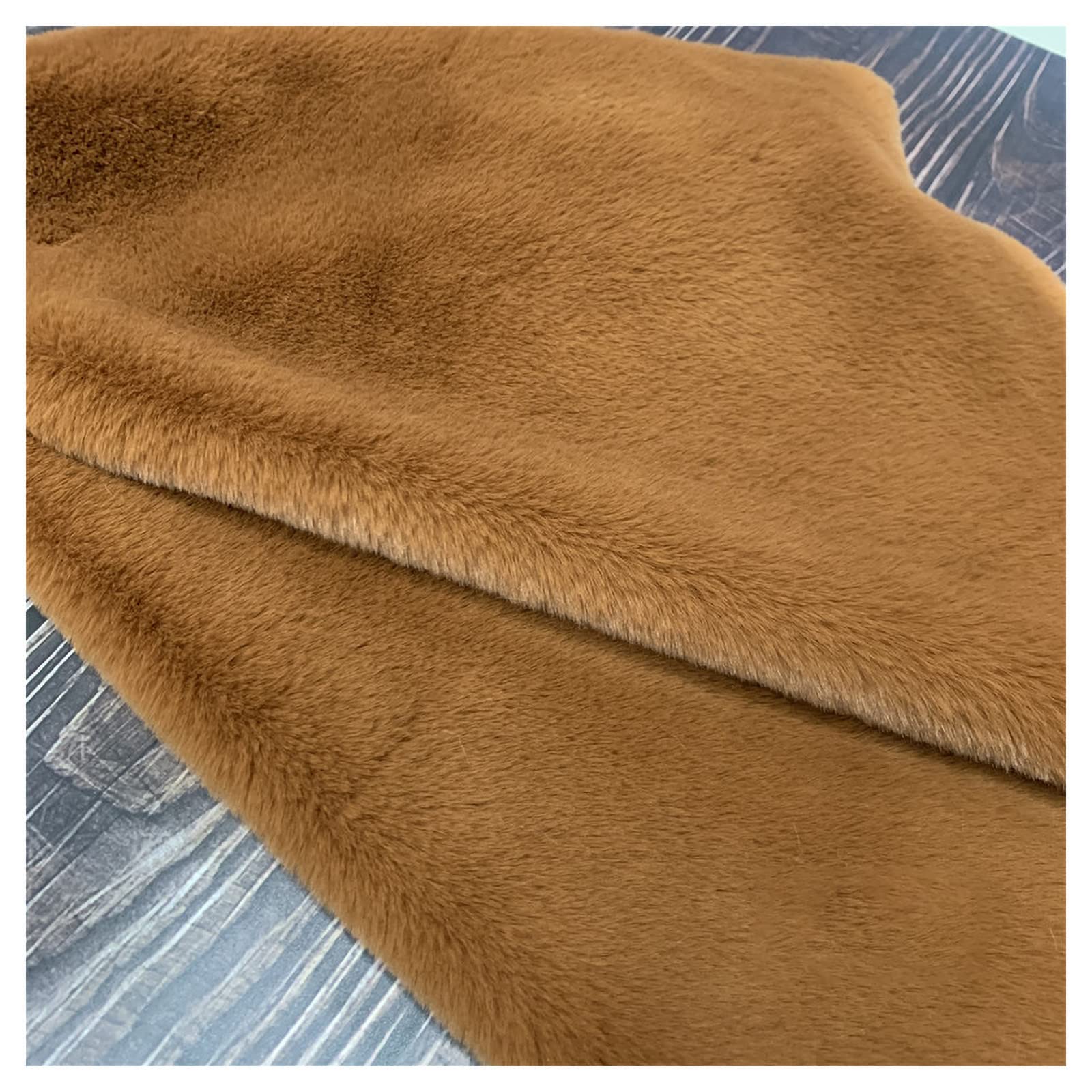 Generic Stoff, Plüsch Stoff Weich Verdicken Plüsch Stoff Zum Nähen Kleidung Schal Sofa/Gelbbraun B/160 * 100Cm
