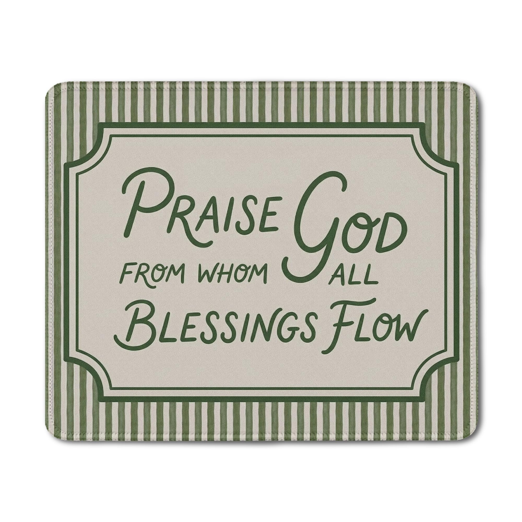 Inspirational Christian Mouse Pad - Floral Bible Verse -22