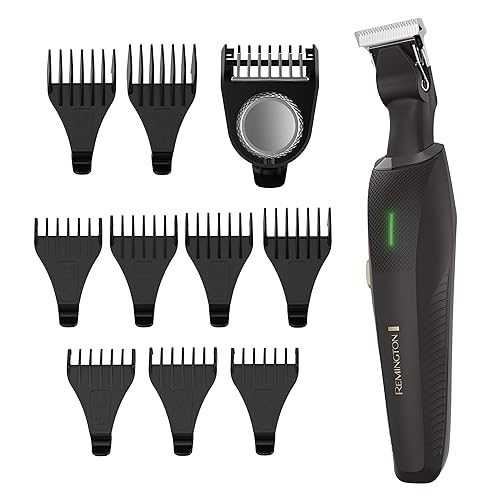 Remington Ultimate Precision Multigroomer Powered Clipper, juego de 11 piezas, kit de peluquería de pelo negro
