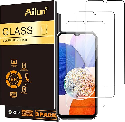 Ailun Protector de pantalla para Galaxy A14 5G/A13 5G/A12 4G 5G/A12 Nacho/A32 5G/A42/A02/A02S/A03/A03S/A03core/M12 [0.013 in] vidrio templado,