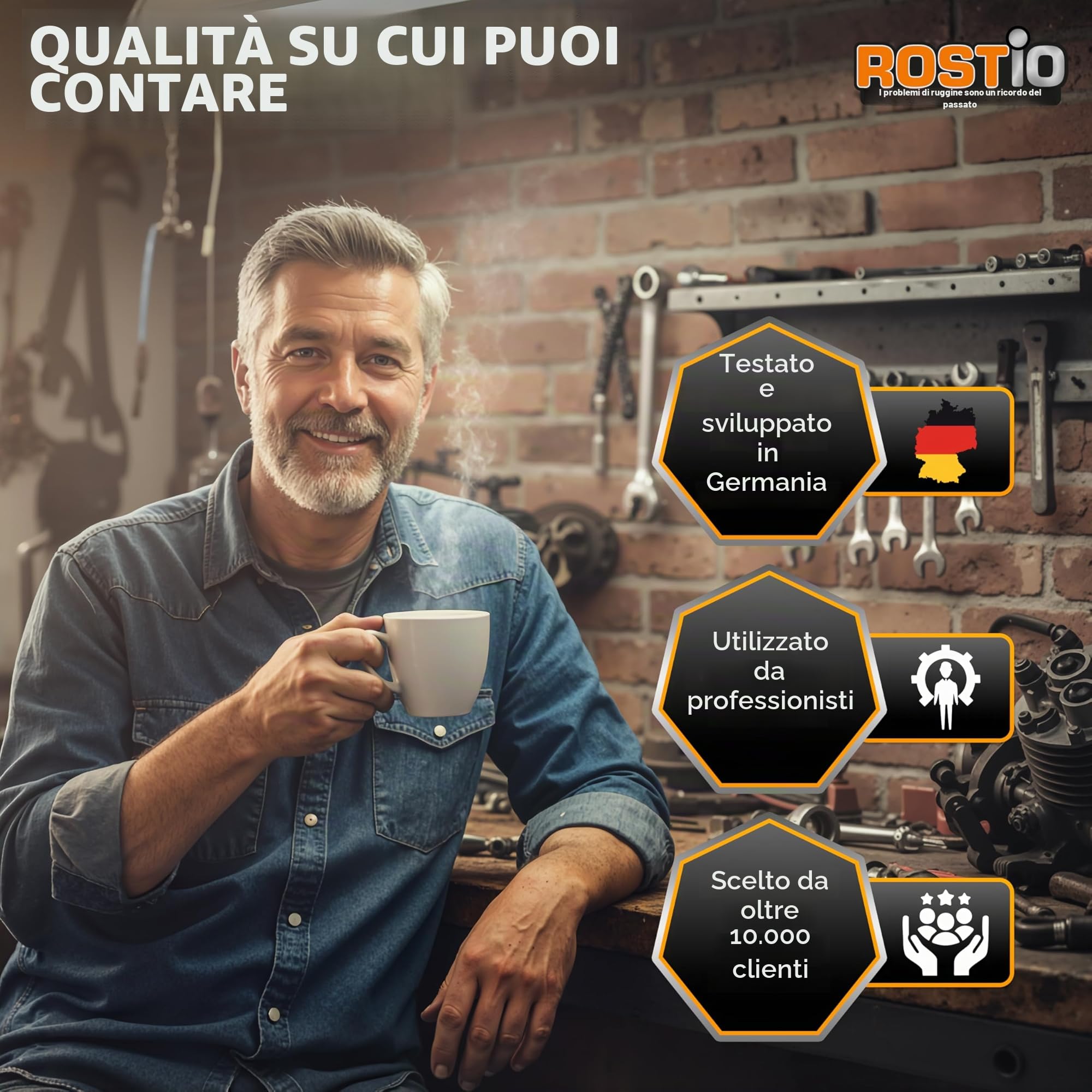 Rostio Antiruggine per Serbatoi Confezione da 1 litro, più Set di emulsione Protettiva e sigillante antiruggine per Serbatoi