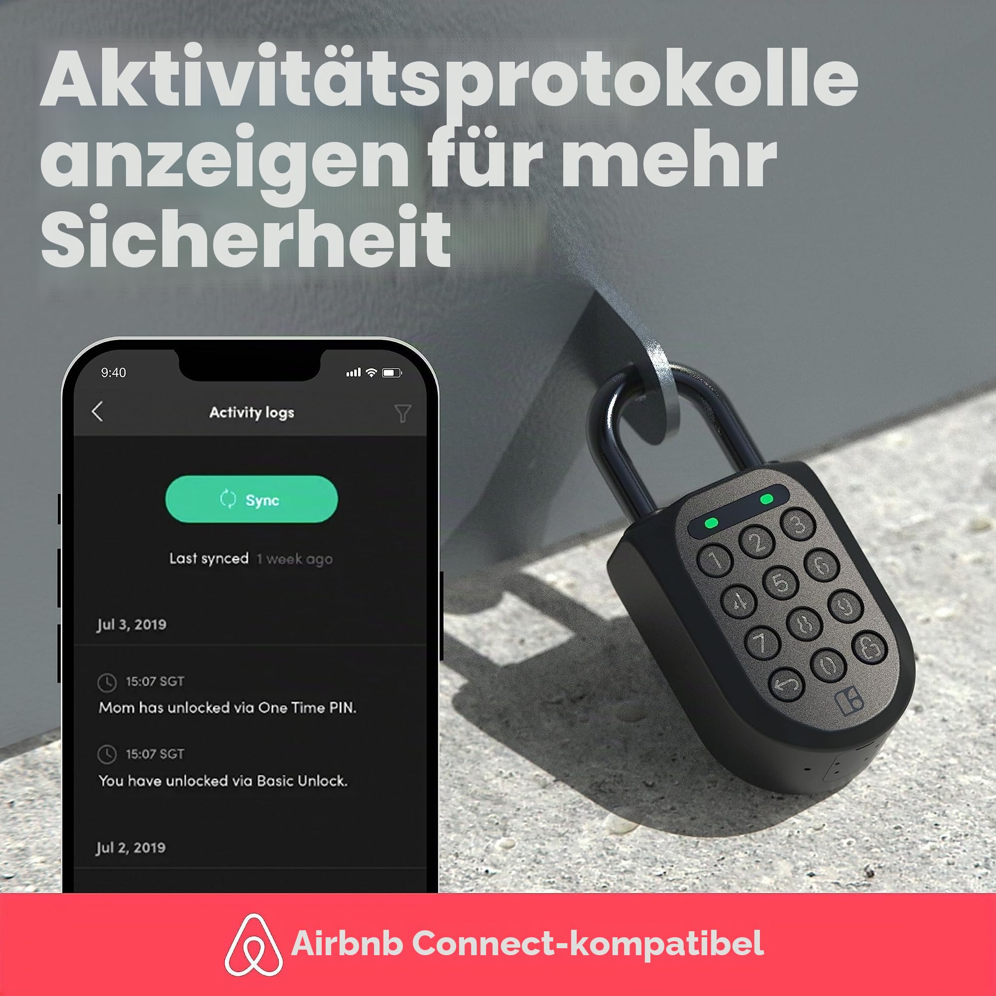 Igloohome Smart Padlock 2 (SP2), Erzeugt Zugriff von überall, kein WLAN nötig, kompatibel mit iPhone & Android - wetterfester, wasserdichter und wiederaufladbarer Akku