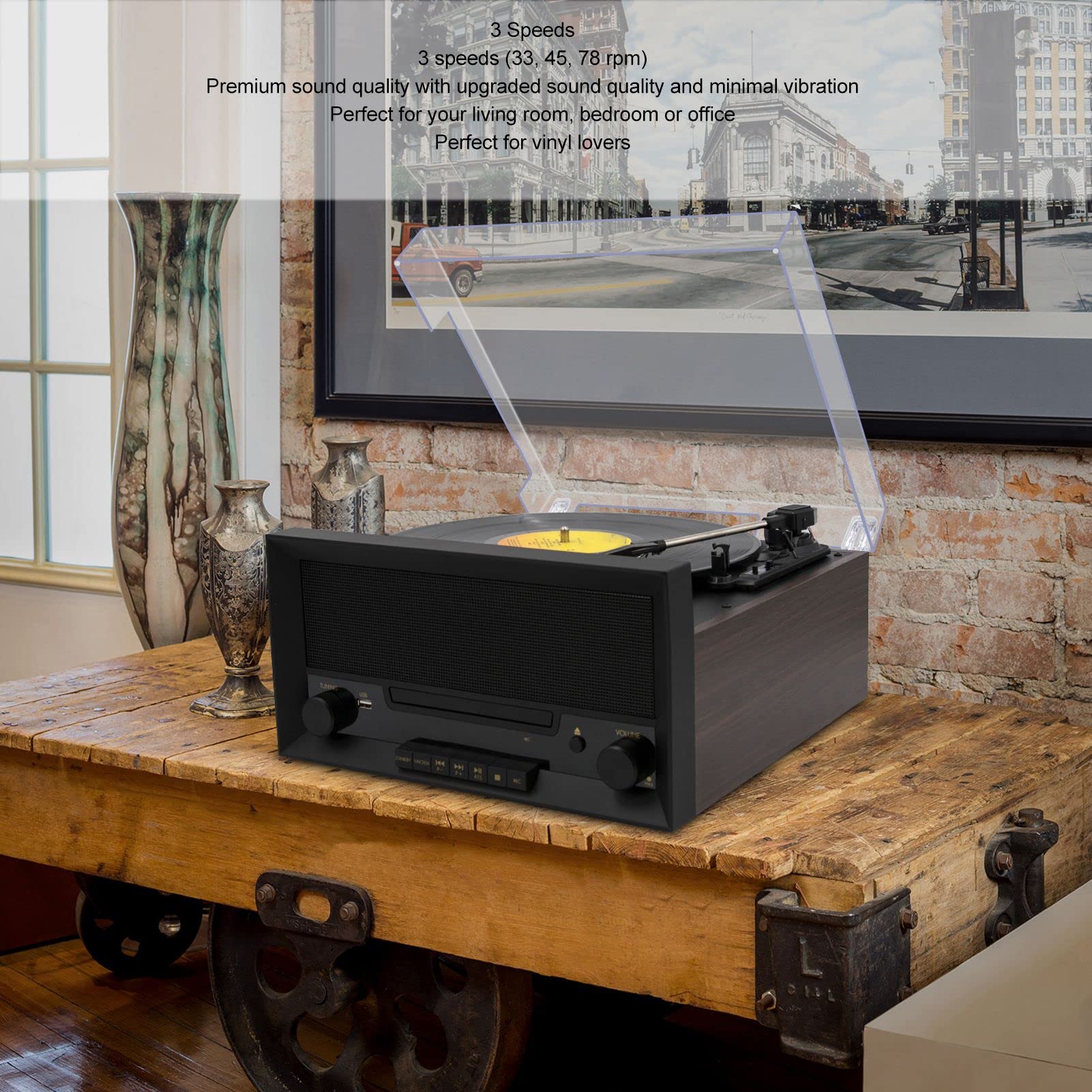 Lenco TCD-3571MY Platenspeler met CD, Radio & Bluetooth