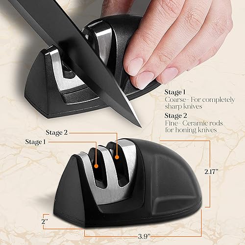 Miniatura 4 de NutriChef Juego de cuchillos de cocina de 7 piezas Juego de cuchillos de precisión de cocina de acero inoxidable con 5 cuchillos y afilador