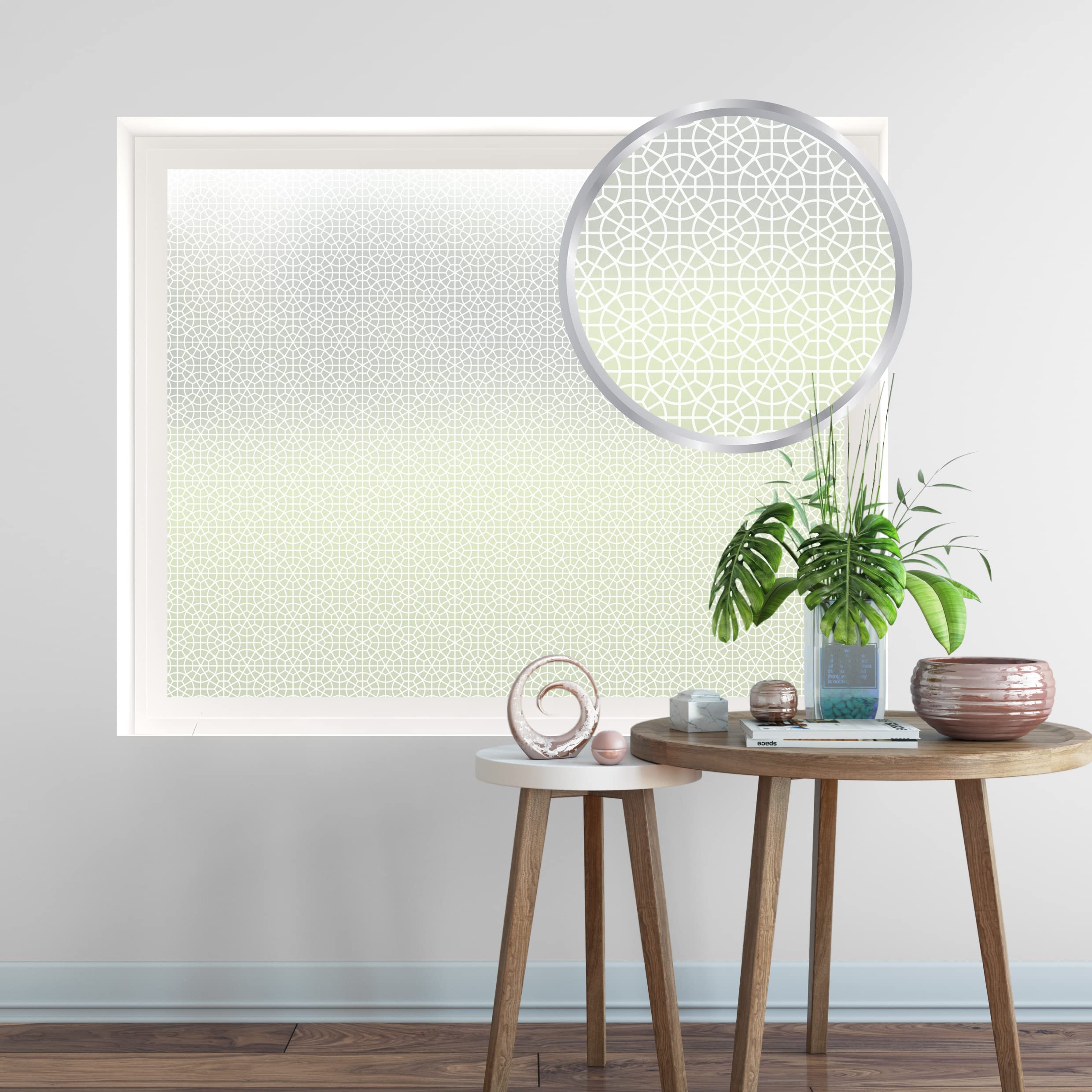 Privacy Patterned Frosted Art Nouveau Collection Window Film Decorative Etched Feature Glass Self Adhesive Vinyl SHEET SIZE 1m x 1.2m (Art Nouveau 10)