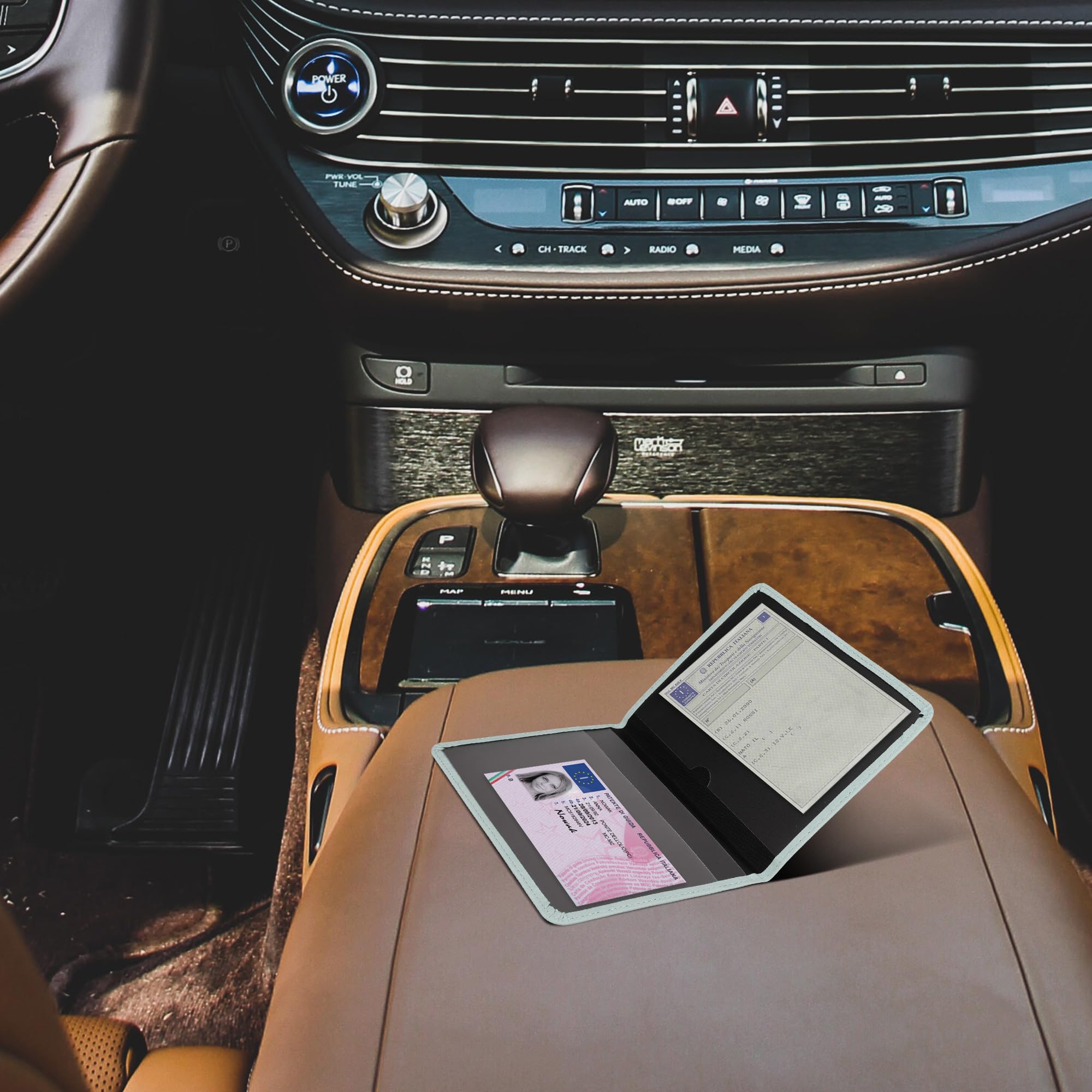 kwmobile Custodia Pelle Nabuk per Libretto Circolazione Auto Cover Portalibretto con Scomparti