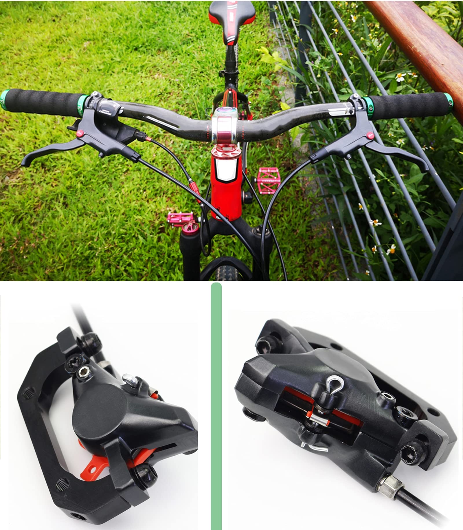 DYTWXG Freni a Disco Idraulici Set di Freni Idraulici per Mountain Bike Freno Idraulico Anteriore e Posteriore MTB con rotore a Disco flottante 160 mm, B