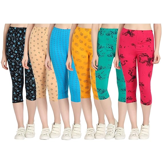 Printed Capri for Womens/Girl Pack of 6