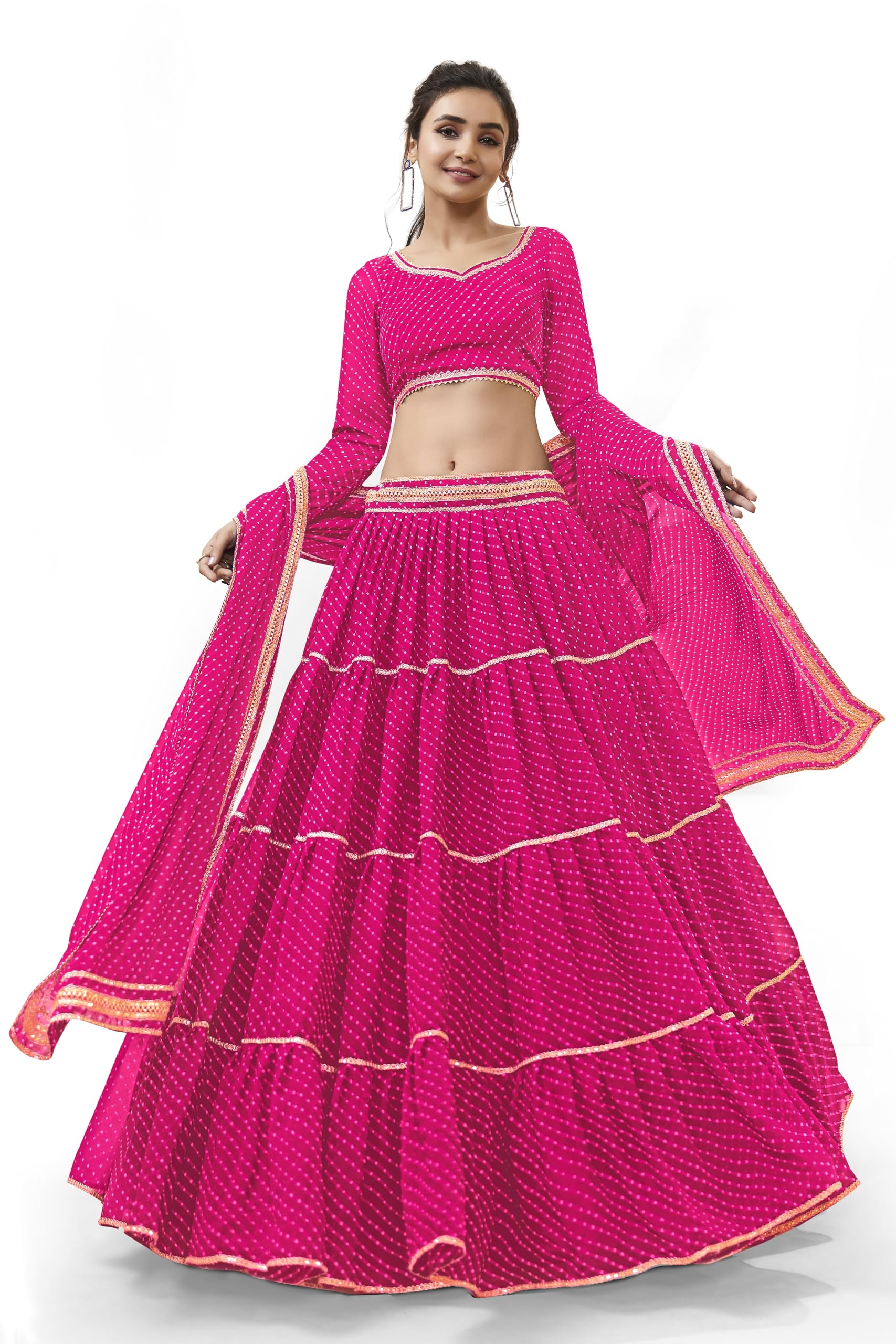 FrushaNew Indian desaign Ready to Wear Bollywood Bridal-Wedding Style Lehenga Choli for Indian Women's With Stichhed Blouse