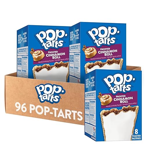 Vista 12 de Pop-Tarts - Tostadas, alimentos para el desayuno, bocadillos para niños, pan de plátano glaseado (96 Pop-Tarts)